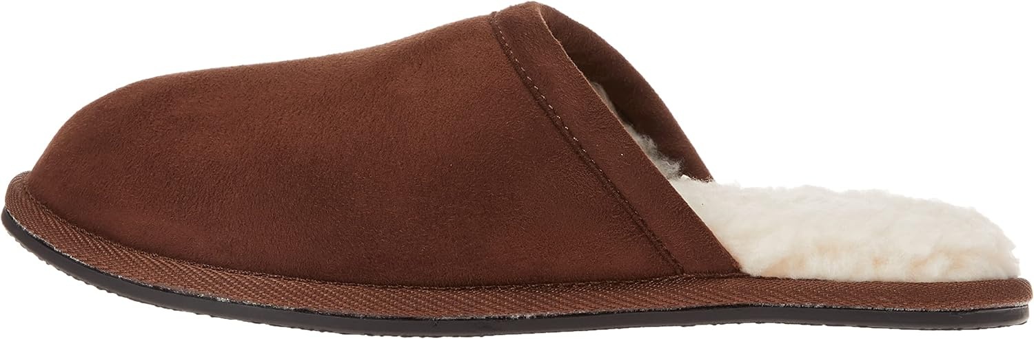 image:imageAmazon Essentials Mens Cozy Non Slip House SlippersDark Toffee Brown Microsuede