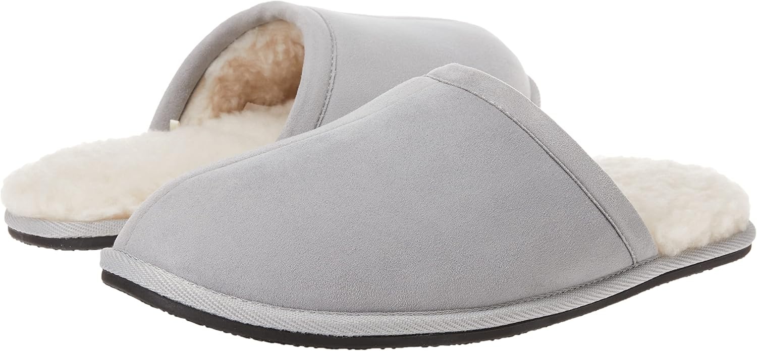 image:imageAmazon Essentials Mens Cozy Non Slip House SlippersGrey Microsuede