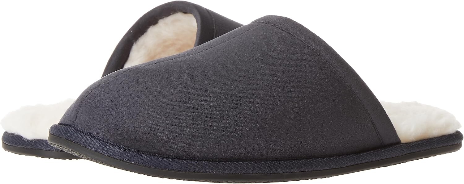 image:imageAmazon Essentials Mens Cozy Non Slip House SlippersNavy Microsuede