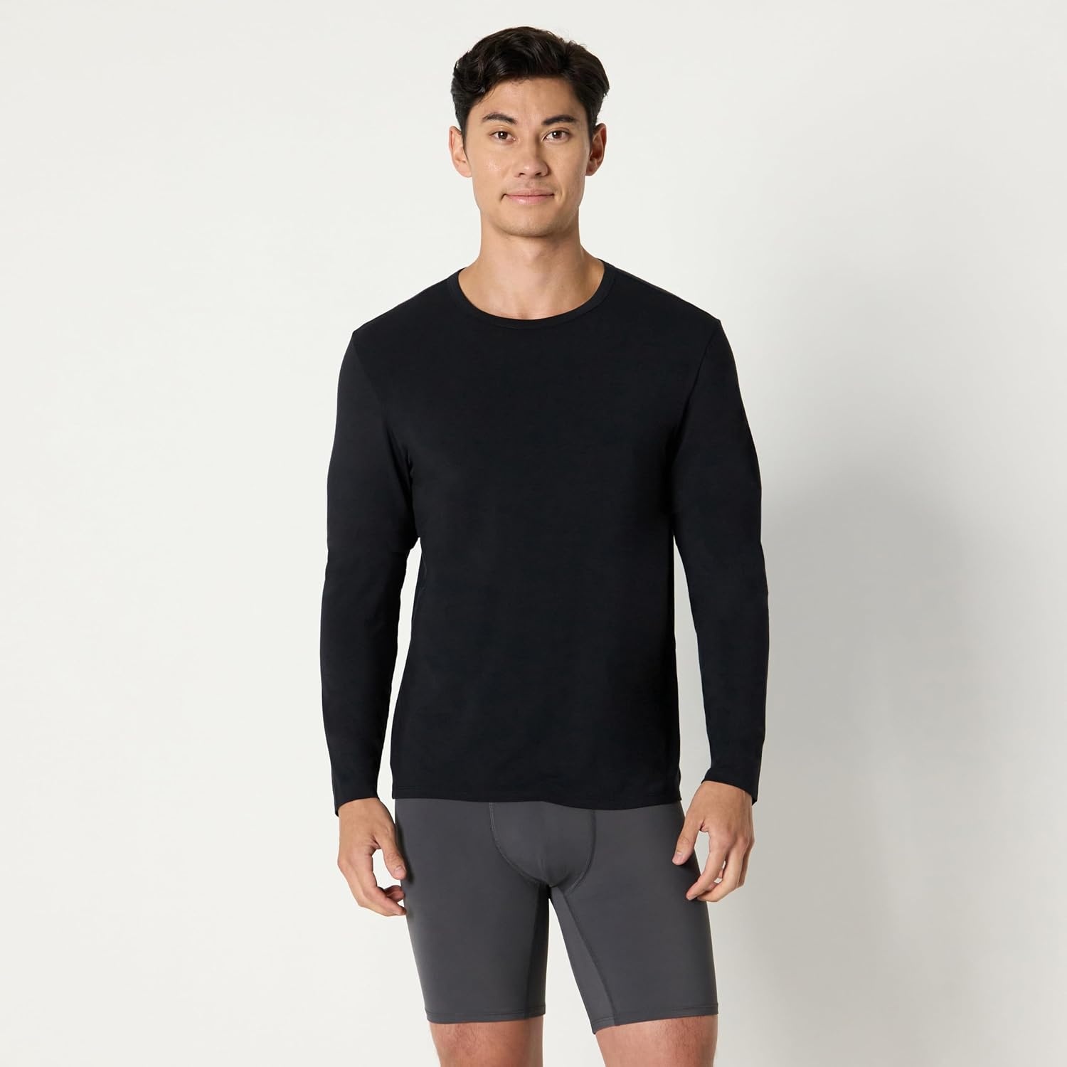 image:imageAmazon Essentials Mens Long Sleeve Super Soft Modal Undershirt Pack of 2Black