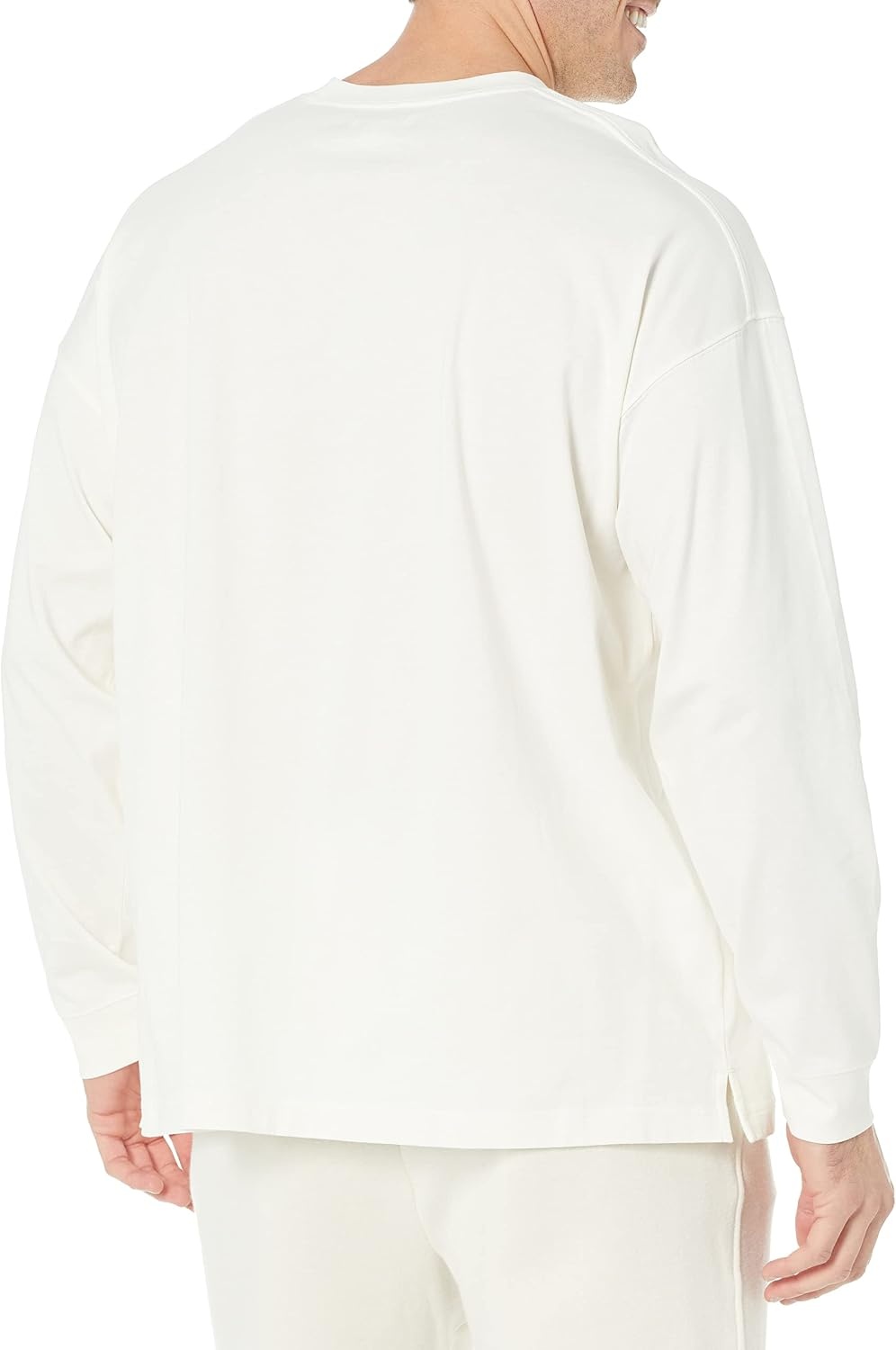 image:imageAmazon Essentials Mens OversizedFit LongSleeve Organic Cotton TShirtEggshell White