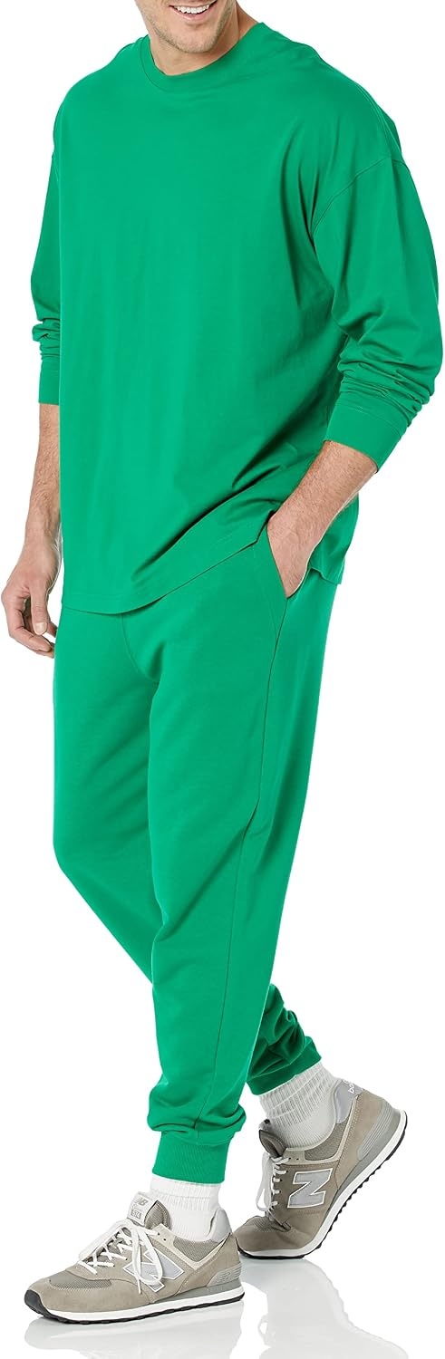 image:imageAmazon Essentials Mens OversizedFit LongSleeve Organic Cotton TShirtGreen