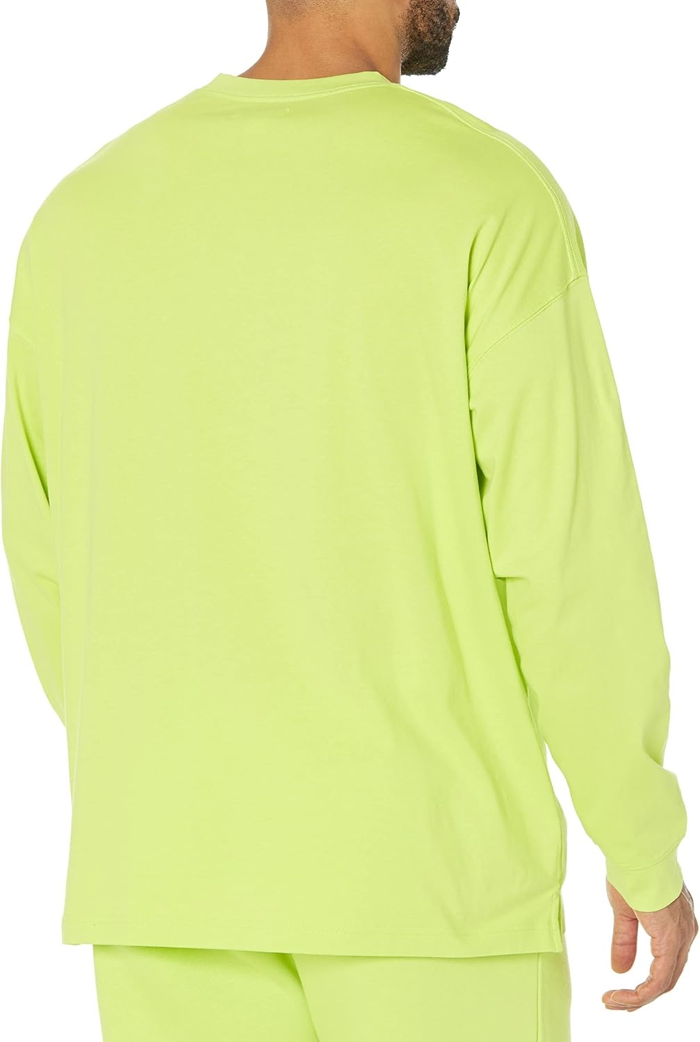 image:imageAmazon Essentials Mens OversizedFit LongSleeve Organic Cotton TShirtLime Green