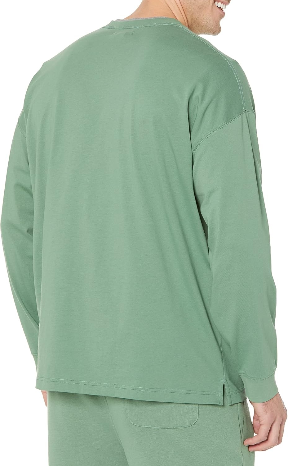 image:imageAmazon Essentials Mens OversizedFit LongSleeve Organic Cotton TShirtSage Green