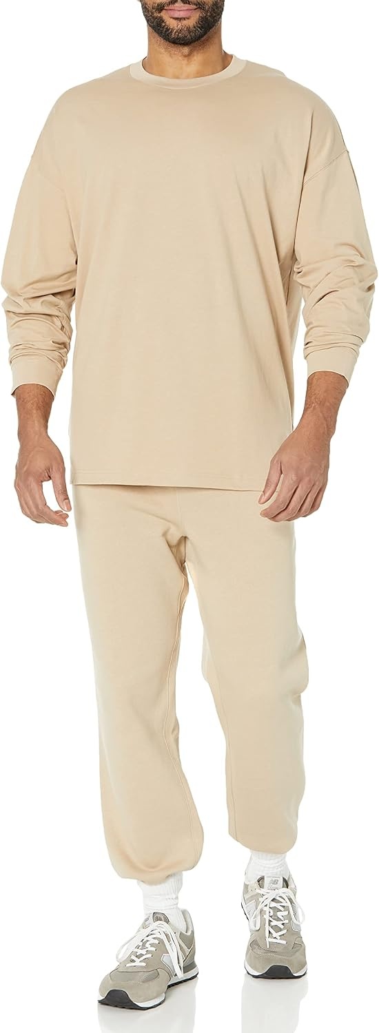 image:imageAmazon Essentials Mens OversizedFit LongSleeve Organic Cotton TShirtTan