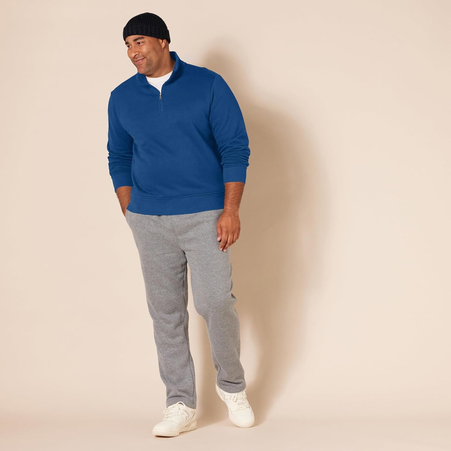 image:imageAmazon Essentials Mens Regular Fit LongSleeve QuarterZip Pullover Fleece Sweatshirt with Mock Neck MidweightDark Teal