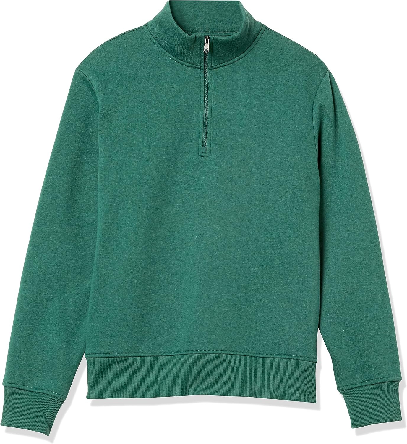 image:imageAmazon Essentials Mens Regular Fit LongSleeve QuarterZip Pullover Fleece Sweatshirt with Mock Neck MidweightGreen
