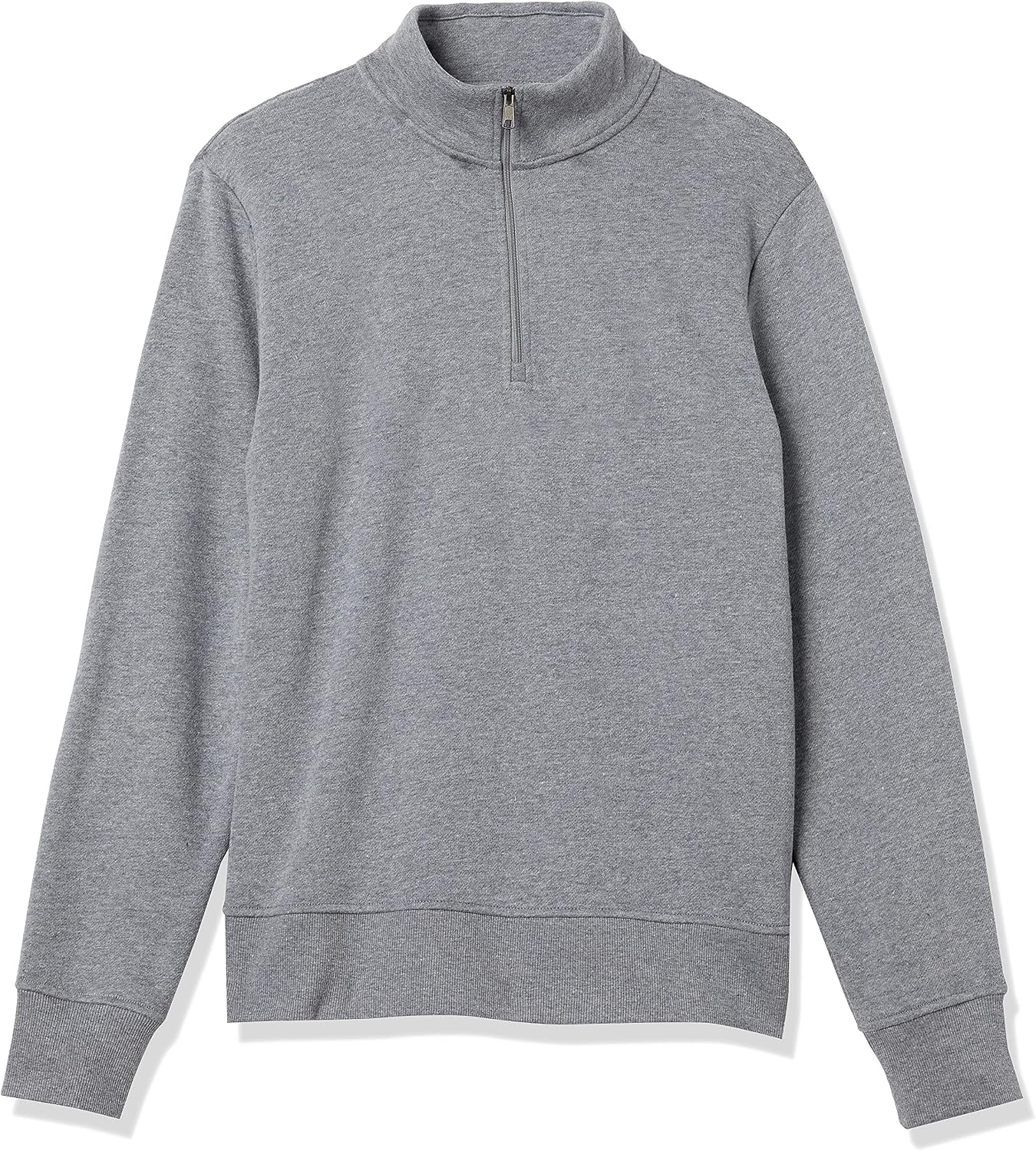 image:imageAmazon Essentials Mens Regular Fit LongSleeve QuarterZip Pullover Fleece Sweatshirt with Mock Neck MidweightMedium Grey Heather