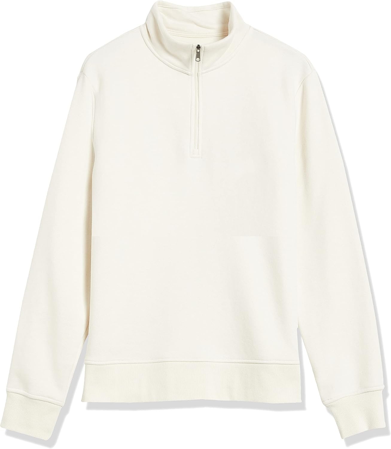 image:imageAmazon Essentials Mens Regular Fit LongSleeve QuarterZip Pullover Fleece Sweatshirt with Mock Neck MidweightOffwhite