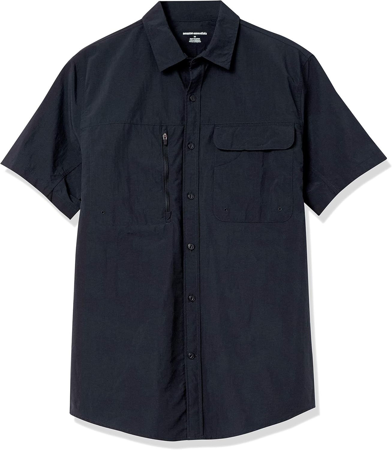 image:imageAmazon Essentials Mens Regularfit ShortSleeve Moisture Wicking Hiking ShirtBlack