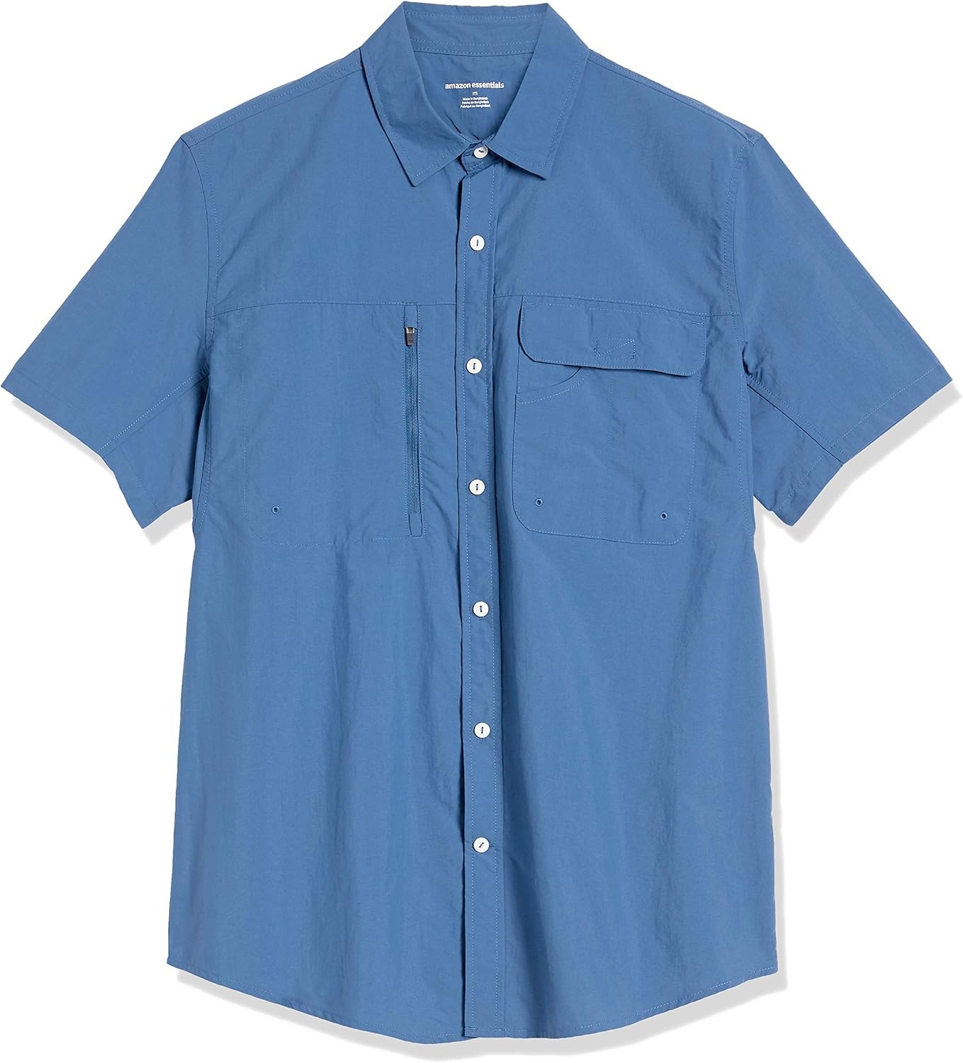 image:imageAmazon Essentials Mens Regularfit ShortSleeve Moisture Wicking Hiking ShirtBlue