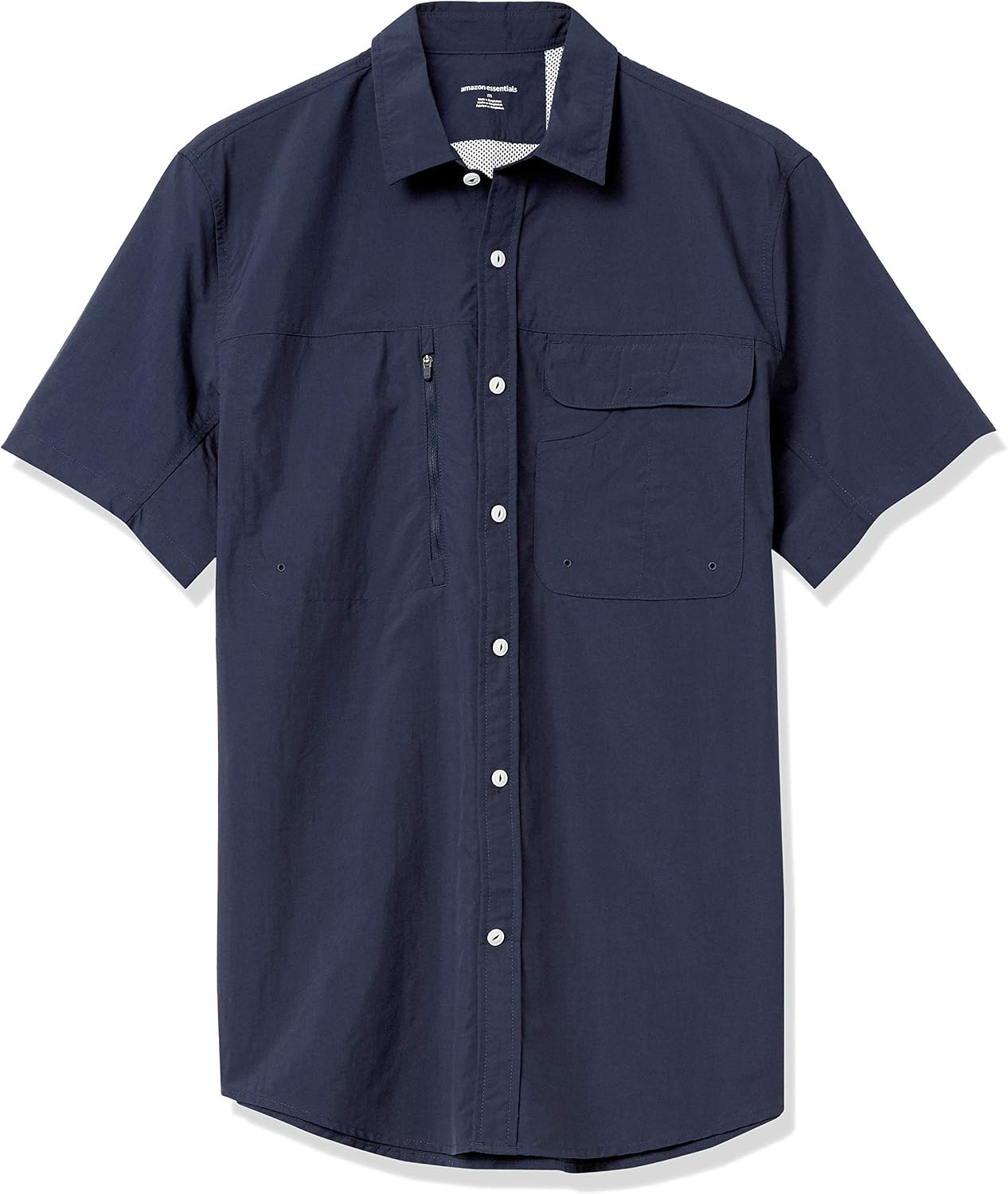 image:imageAmazon Essentials Mens Regularfit ShortSleeve Moisture Wicking Hiking ShirtMidnight Blue