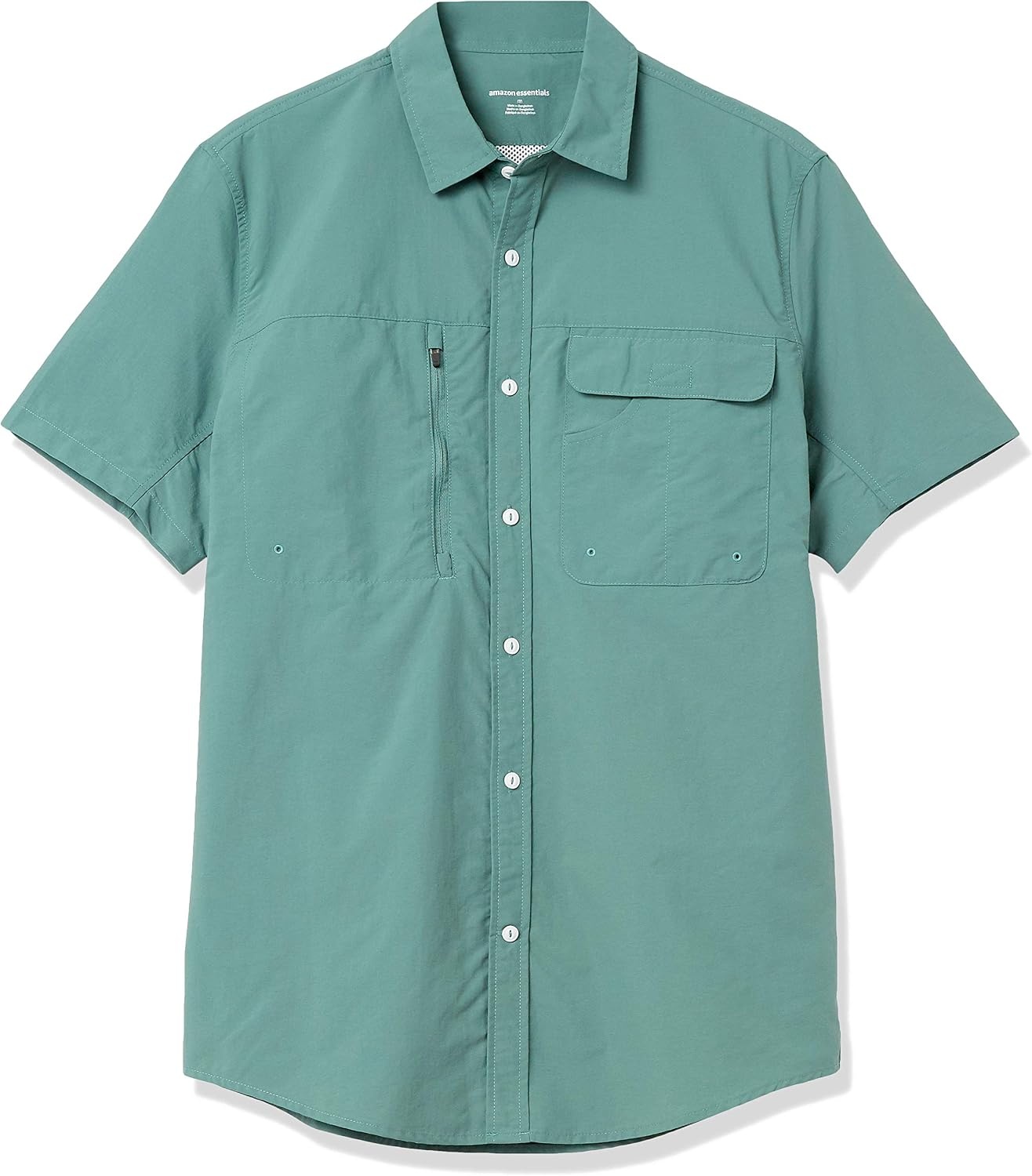 image:imageAmazon Essentials Mens Regularfit ShortSleeve Moisture Wicking Hiking ShirtSage Green
