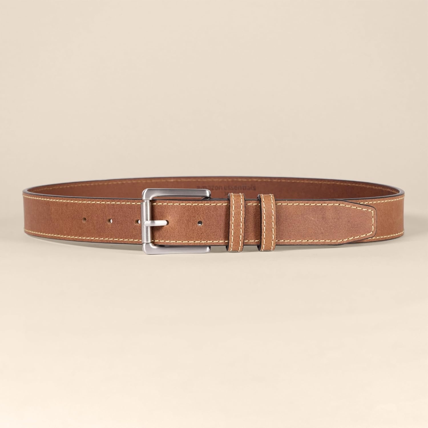 image:imageAmazon Essentials Mens Stitched Edge Leather BeltTan