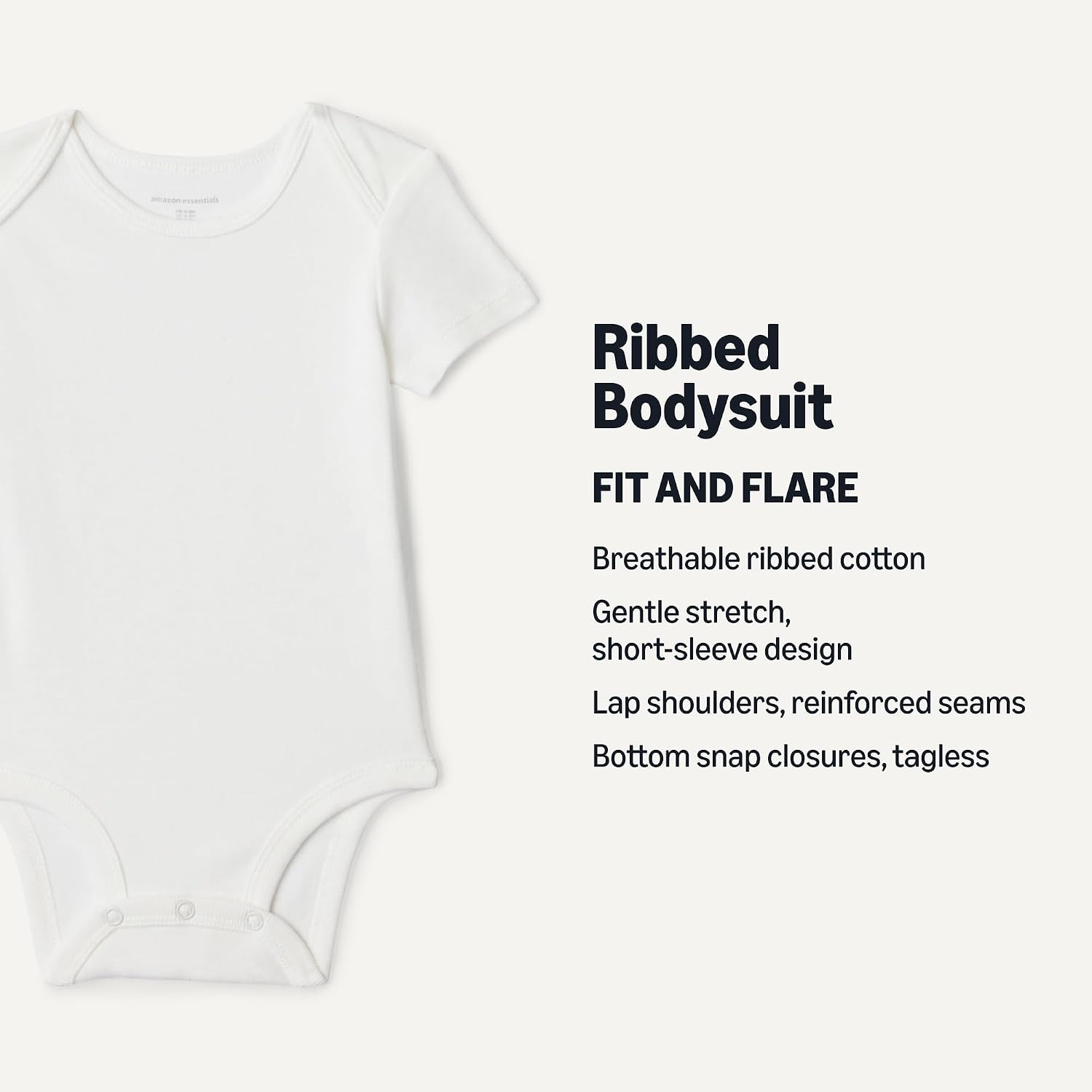 image:imageAmazon Essentials Unisex Babies ShortSleeve BodysuitsWhite
