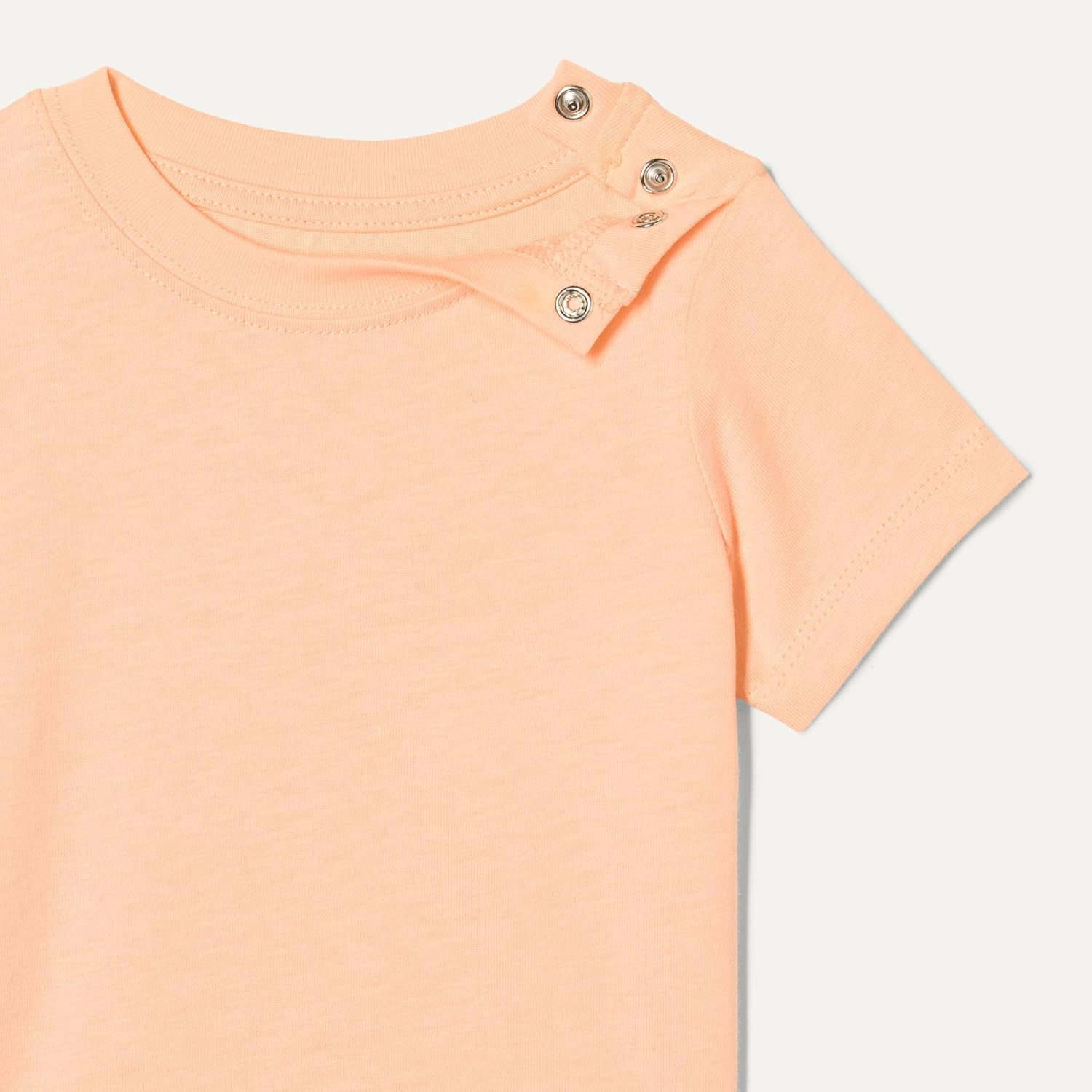 image:imageAmazon Essentials Unisex Toddlers and Babies Short Sleeve TShirtsPastel PeachCheetahStripe