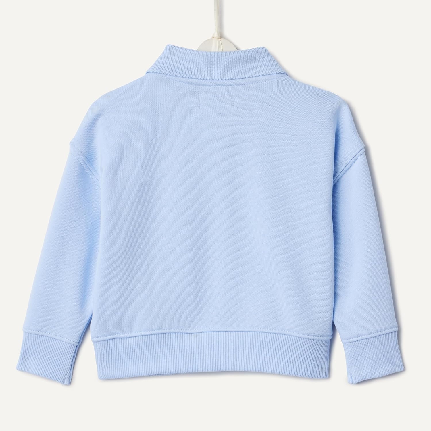 image:imageAmazon Essentials x Sofia Grainge Babies Toddlers and Boys French Terry Polo Sweatshirt Relaxed FitLight Blue