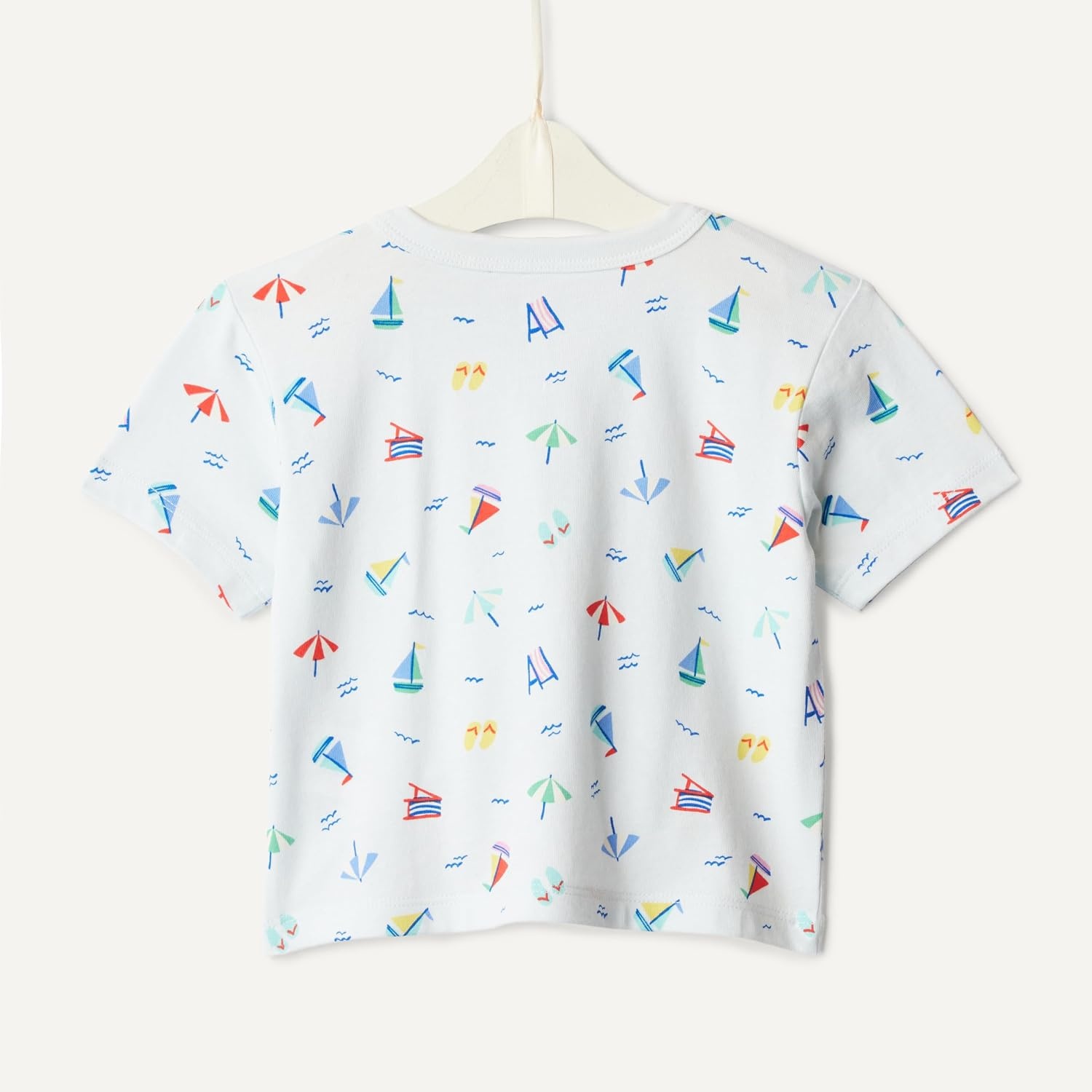 image:imageAmazon Essentials x Sofia Grainge Baby Boys Cotton Crewneck Short Sleeve TShirts with Shoulder SnapBeachNavy