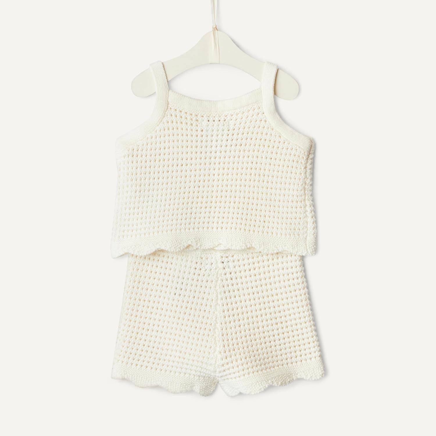 image:imageAmazon Essentials x Sofia Grainge Mommy amp Me Cotton Crochet Sweaters amp Tank SetsIvory