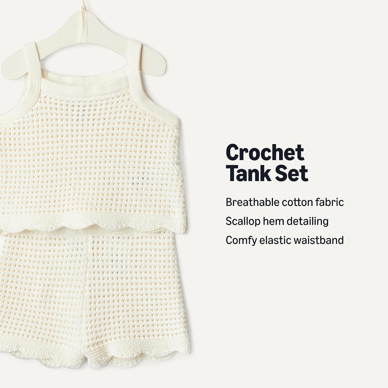 image:imageAmazon Essentials x Sofia Grainge Mommy amp Me Cotton Crochet Sweaters amp Tank SetsIvory