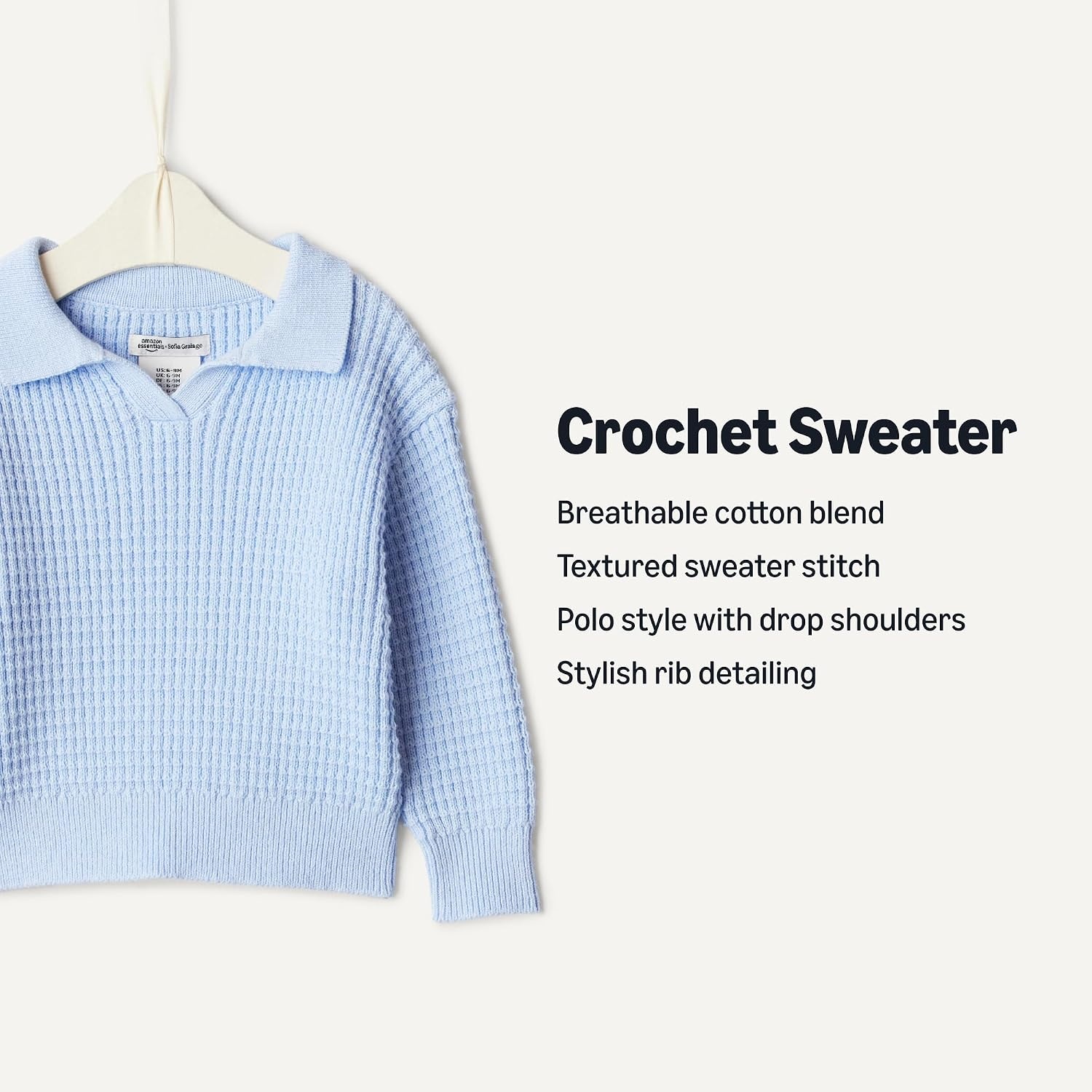 image:imageAmazon Essentials x Sofia Grainge Mommy amp Me Cotton Crochet Sweaters amp Tank SetsLight Blue