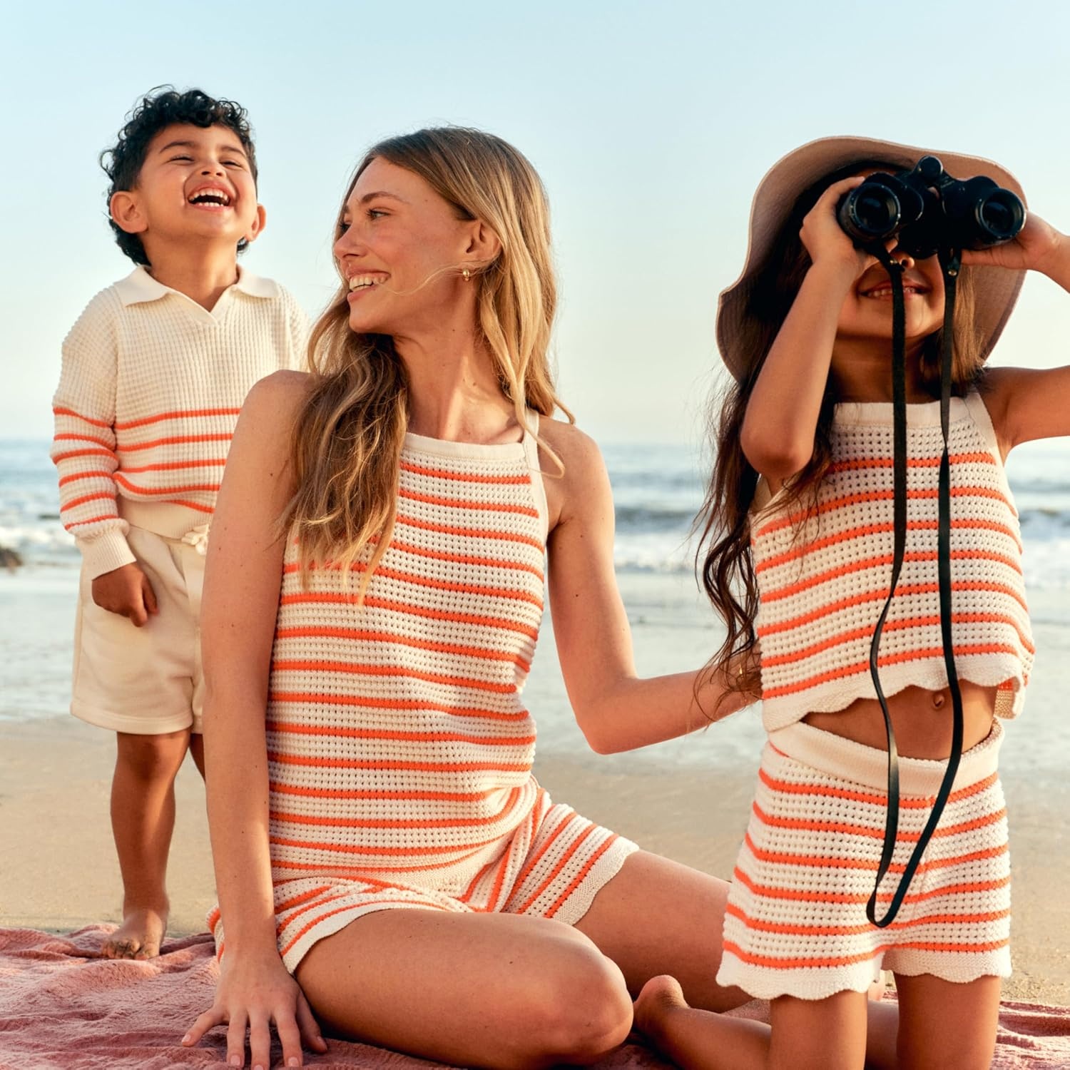 image:imageAmazon Essentials x Sofia Grainge Mommy amp Me Cotton Crochet Sweaters amp Tank SetsLight Blue
