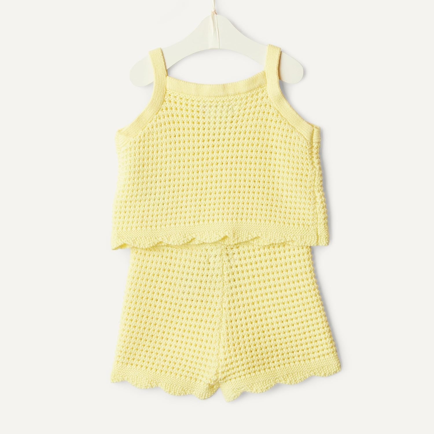 image:imageAmazon Essentials x Sofia Grainge Mommy amp Me Cotton Crochet Sweaters amp Tank SetsLight Yellow