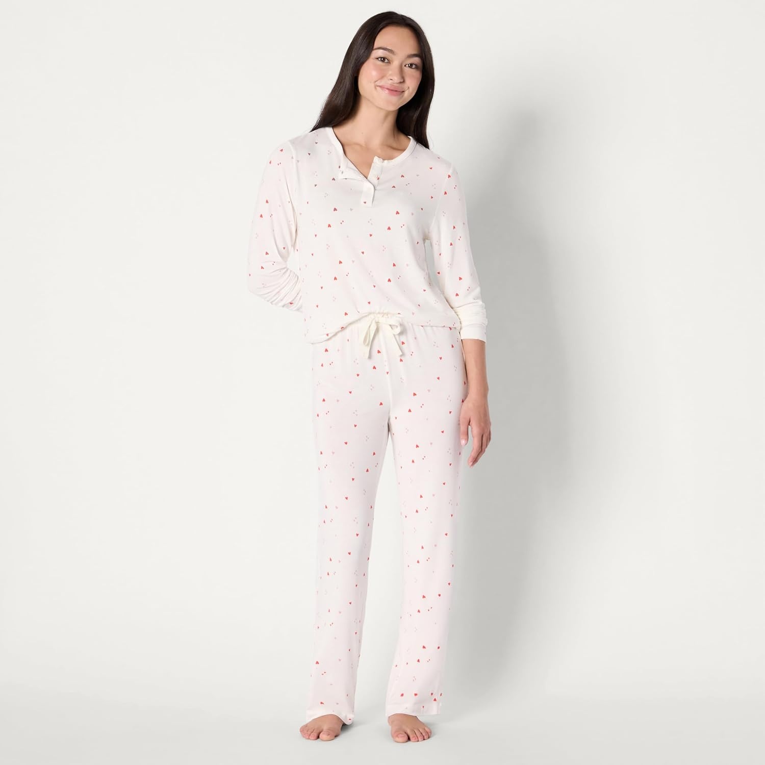 image:imageAmazon Essentials x Sofia Grainge Mommy and Me Long Sleeve Pajama SetIvory Multi Hearts