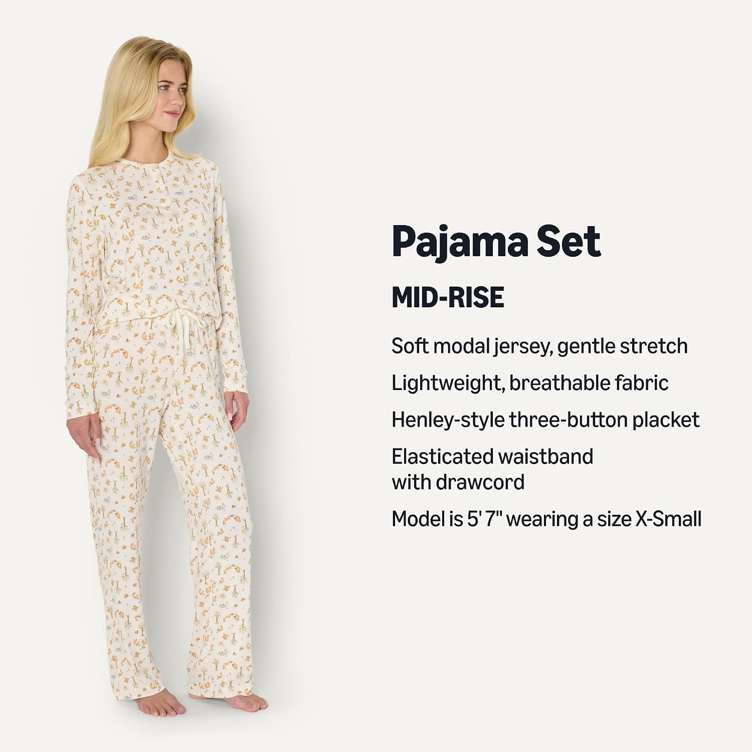 image:imageAmazon Essentials x Sofia Grainge Mommy and Me Long Sleeve Pajama SetIvory Squirrel Picnic