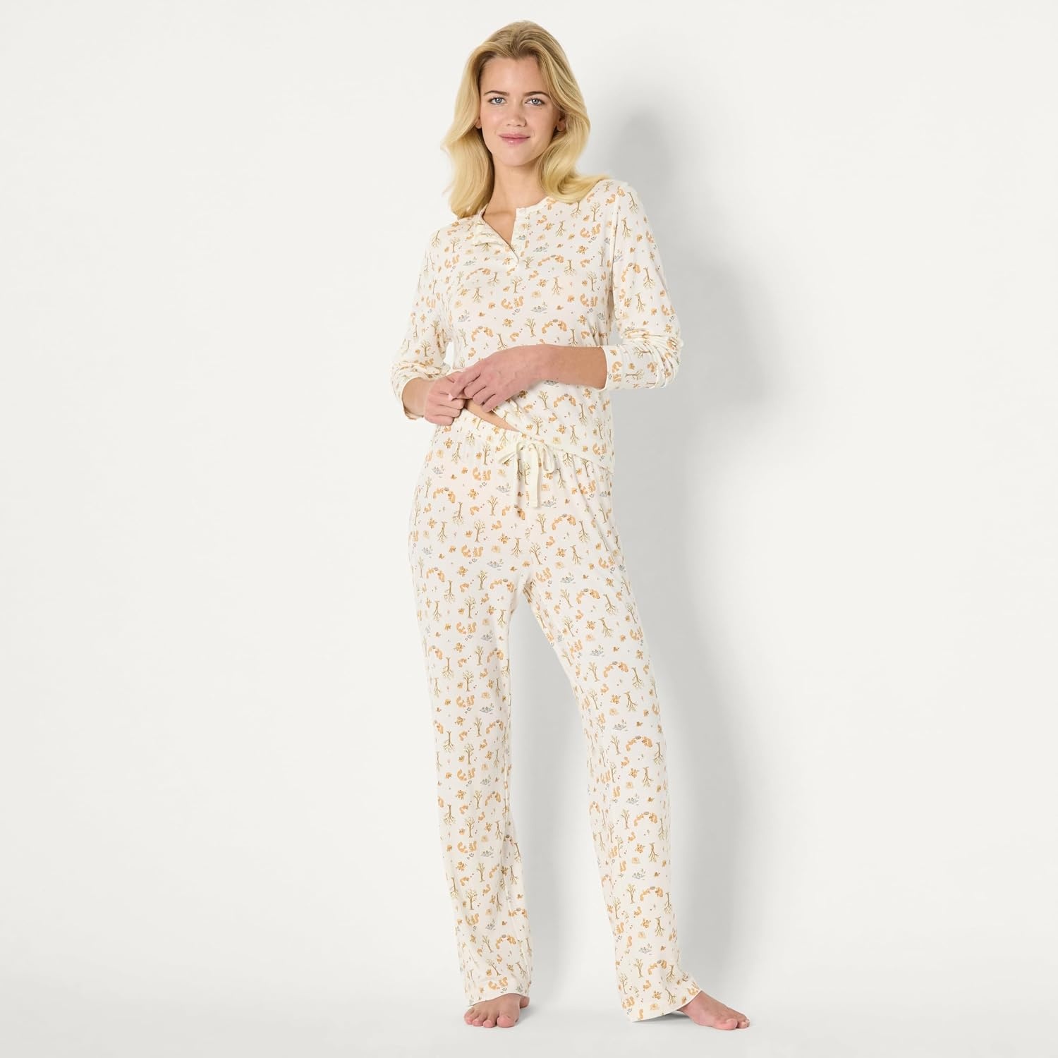 image:imageAmazon Essentials x Sofia Grainge Mommy and Me Long Sleeve Pajama SetIvory Squirrel Picnic