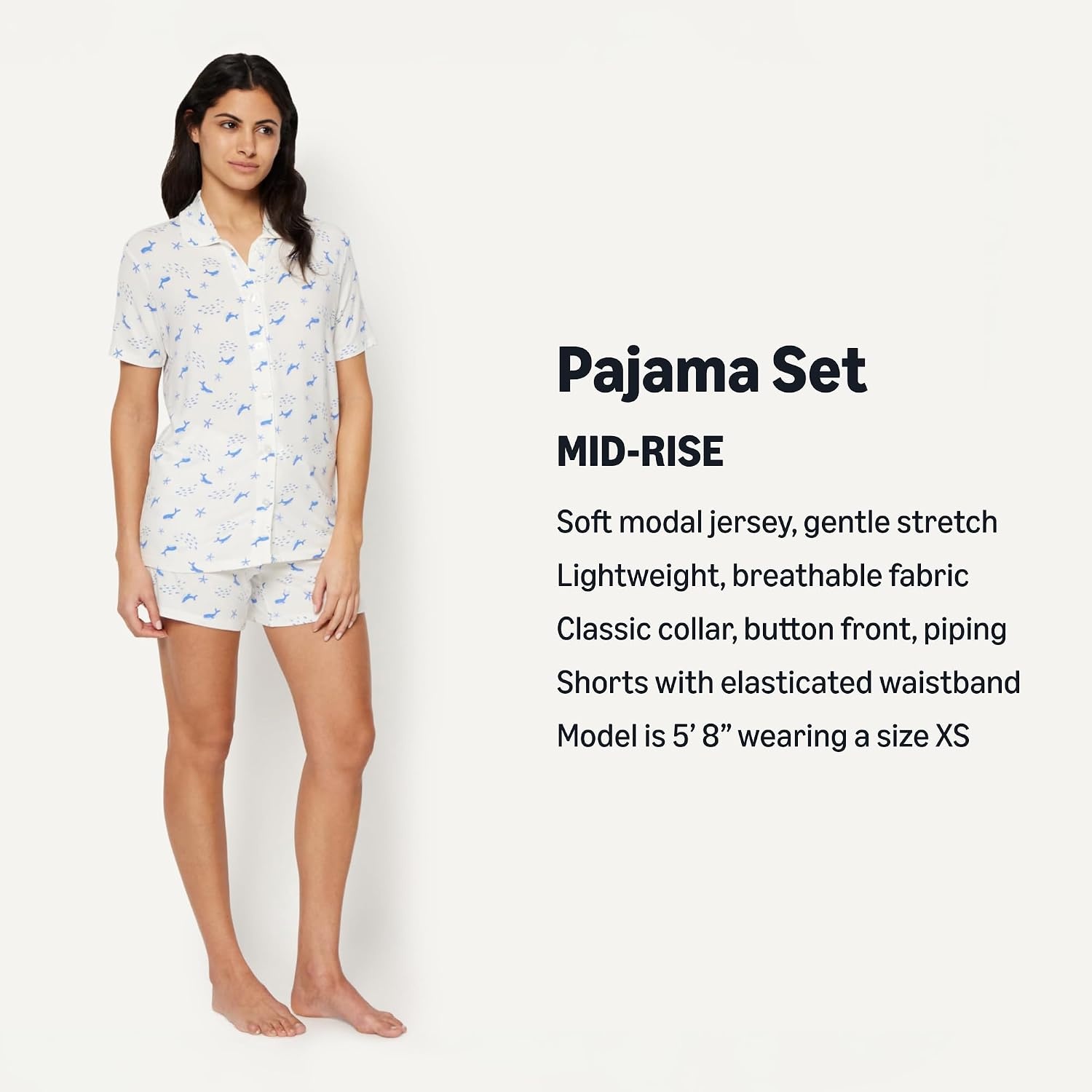 image:imageAmazon Essentials x Sofia Grainge Mommy and Me Short Sleeve Pajama SetIvory Whales