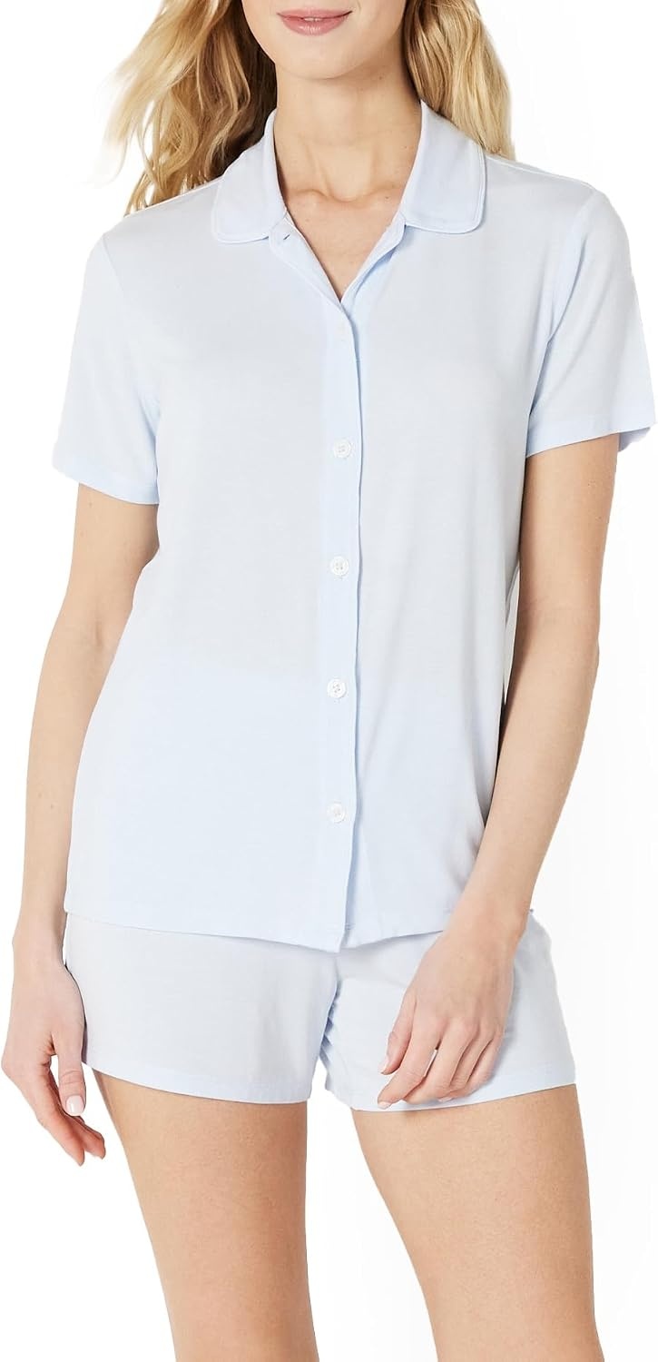 image:imageAmazon Essentials x Sofia Grainge Mommy and Me Short Sleeve Pajama SetLight Blue