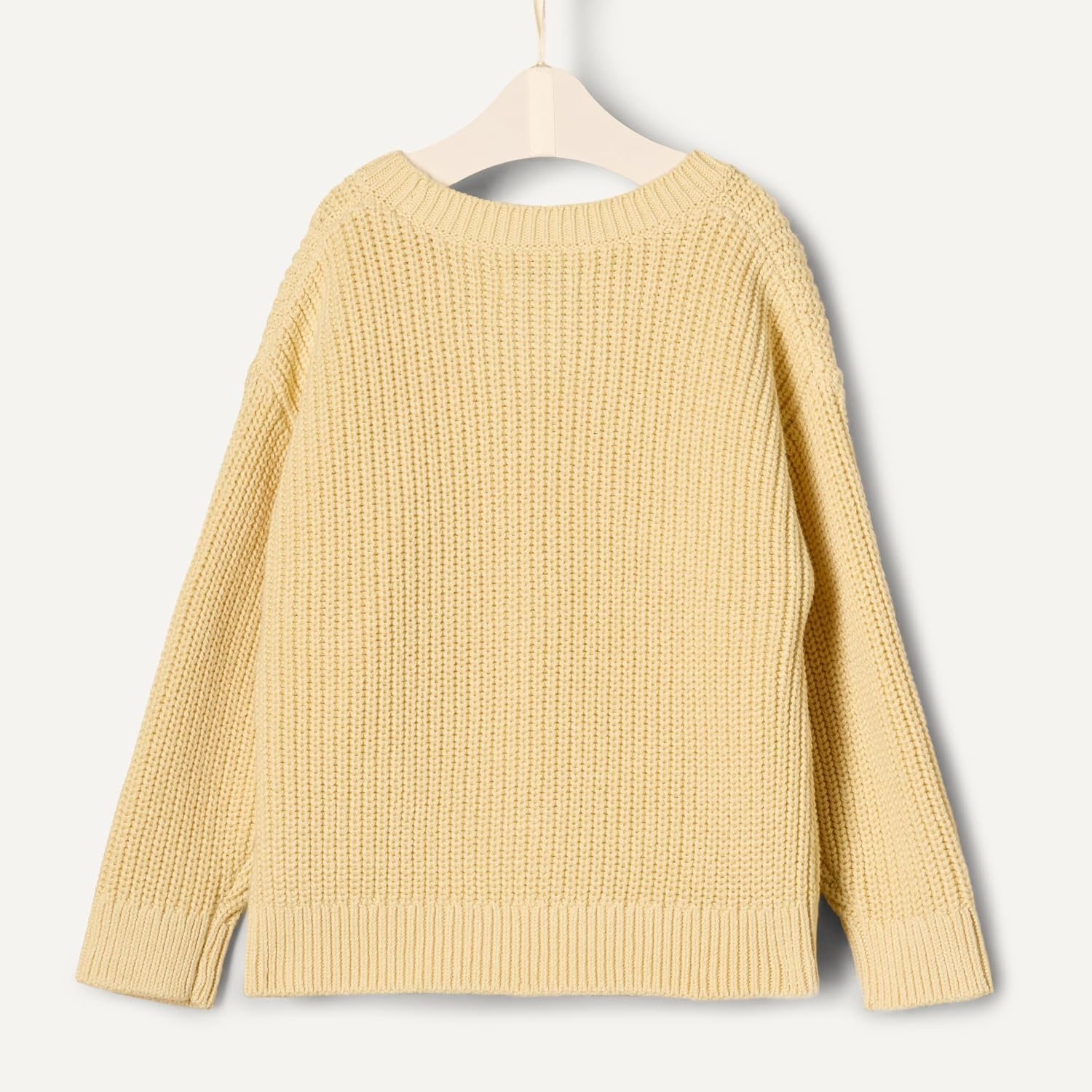 image:imageAmazon Essentials x Sofia Grainge Toddler and Baby Boys Cotton Knit Drop Shoulder Sweater with Ribbing at Neck Cuffs HemButter Yellow