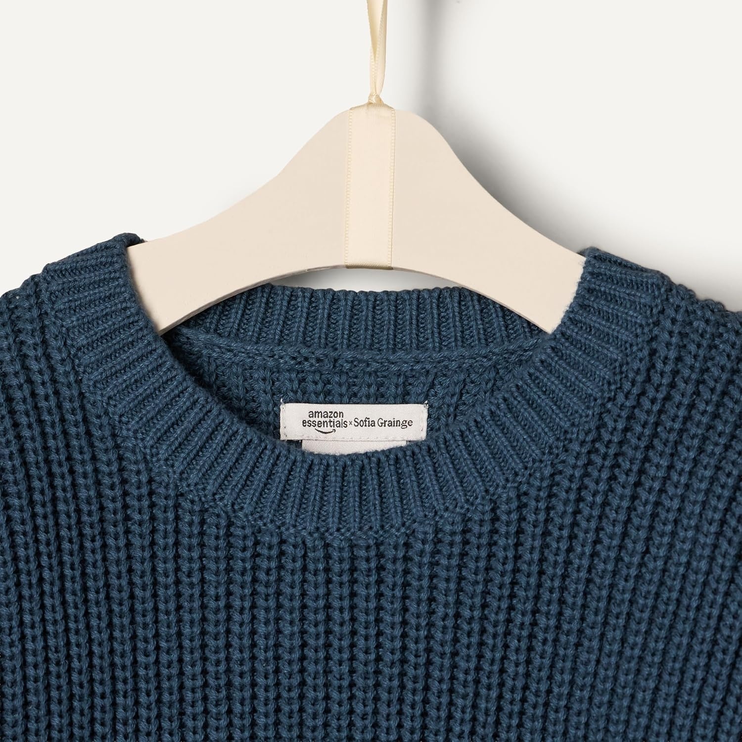 image:imageAmazon Essentials x Sofia Grainge Toddler and Baby Boys Cotton Knit Drop Shoulder Sweater with Ribbing at Neck Cuffs HemDark Navy