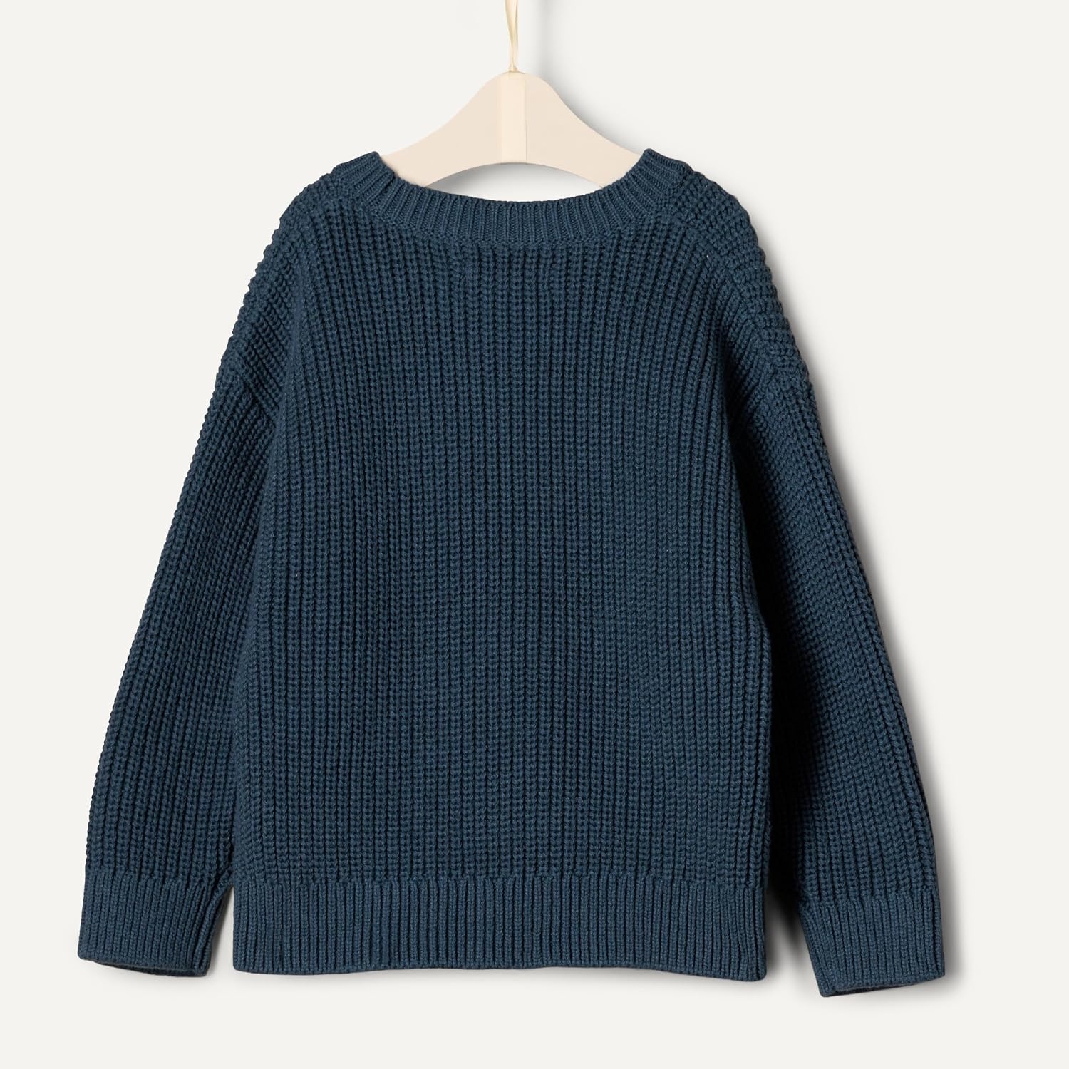 image:imageAmazon Essentials x Sofia Grainge Toddler and Baby Boys Cotton Knit Drop Shoulder Sweater with Ribbing at Neck Cuffs HemDark Navy
