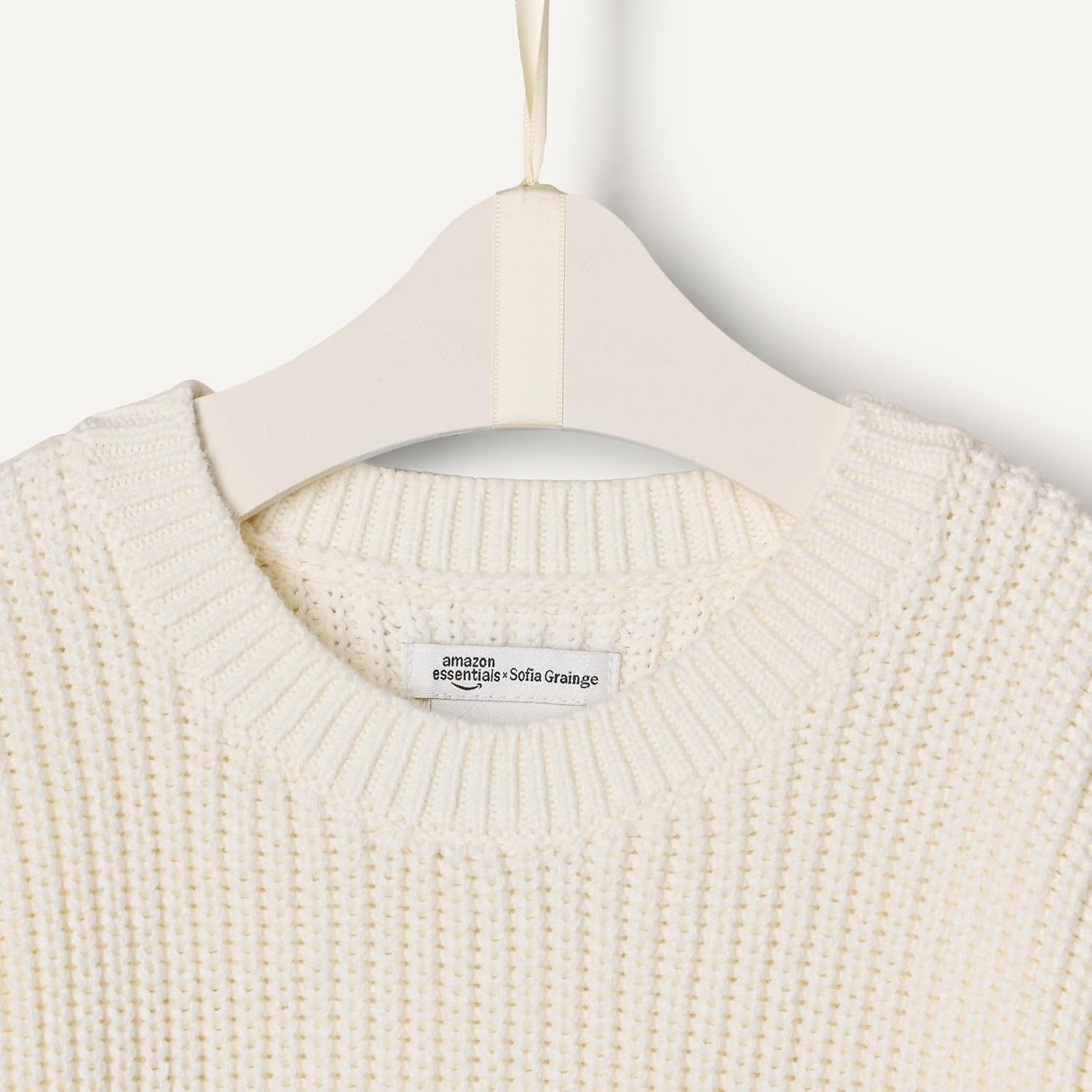 image:imageAmazon Essentials x Sofia Grainge Toddler and Baby Boys Cotton Knit Drop Shoulder Sweater with Ribbing at Neck Cuffs HemIvory