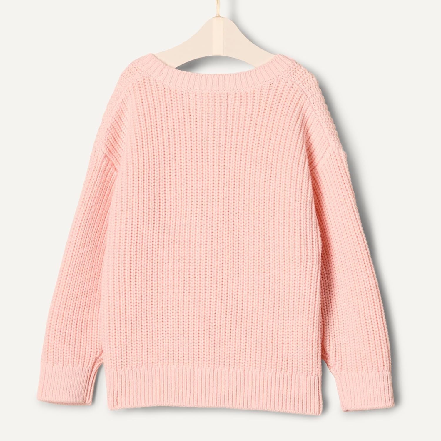 image:imageAmazon Essentials x Sofia Grainge Toddler and Baby Boys Cotton Knit Drop Shoulder Sweater with Ribbing at Neck Cuffs HemLight Pink