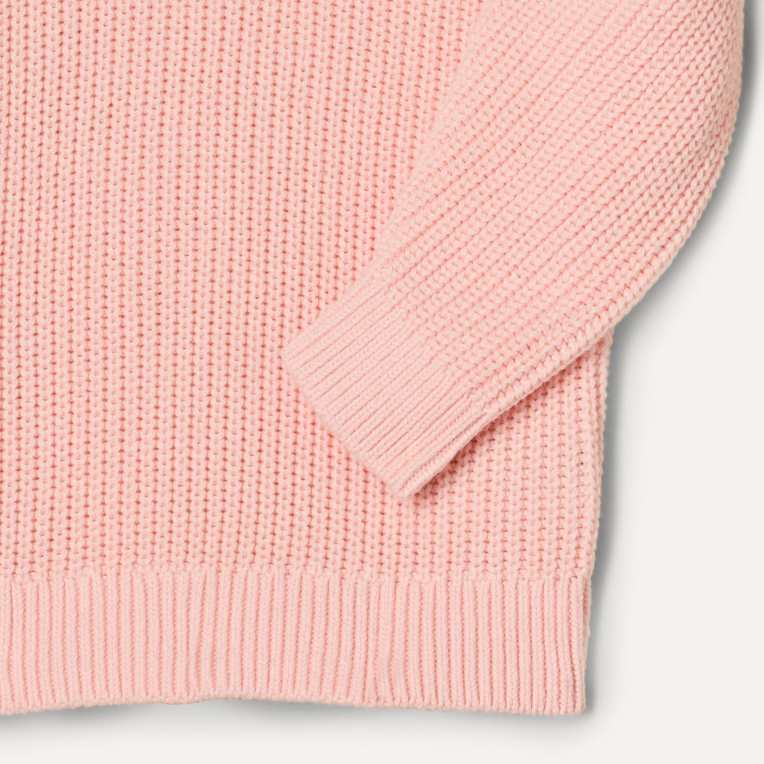 image:imageAmazon Essentials x Sofia Grainge Toddler and Baby Boys Cotton Knit Drop Shoulder Sweater with Ribbing at Neck Cuffs HemLight Pink