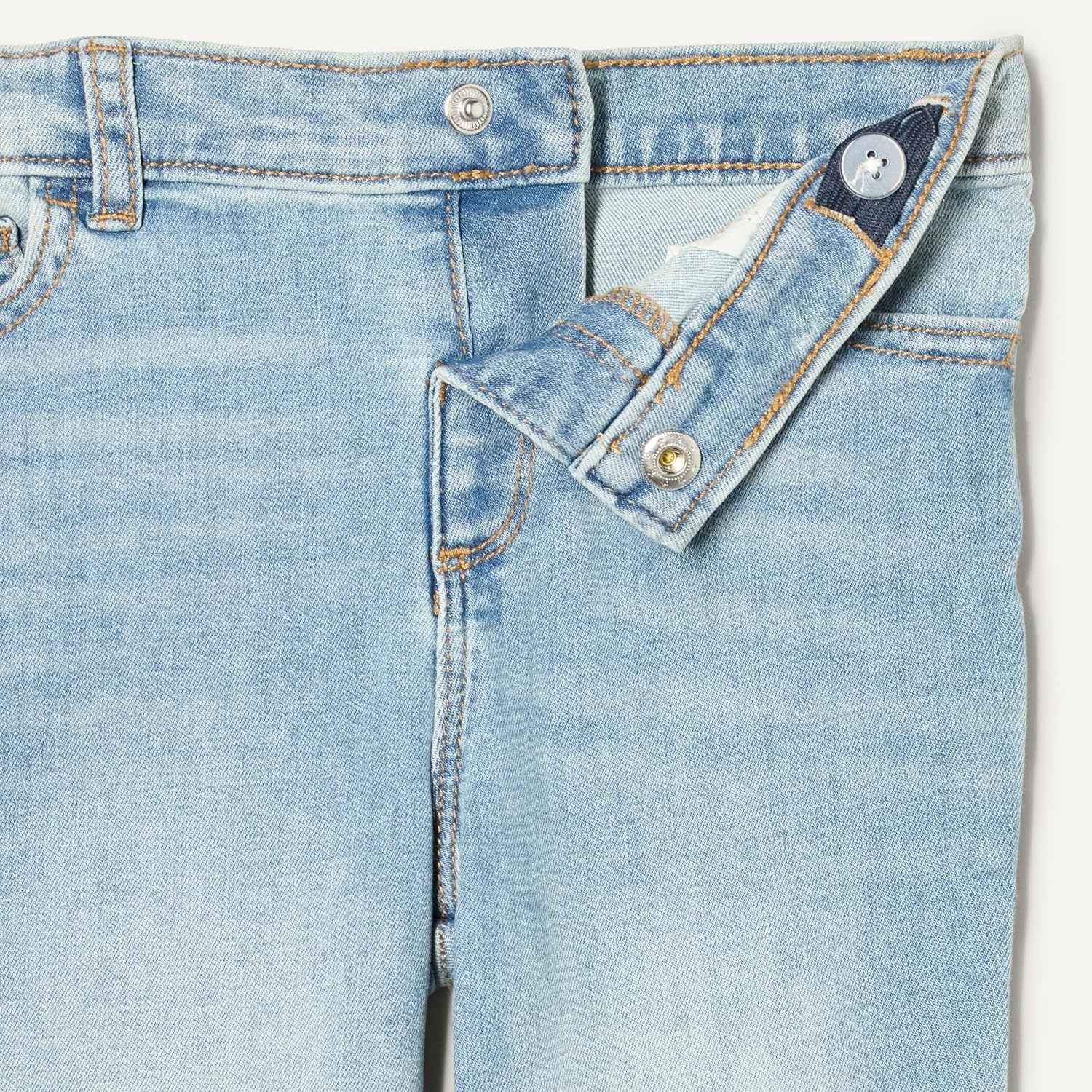 image:imageAmazon Essentials x Sofia Grainge Toddler and Baby Boys Regular Fit Straight Jeans with Elastic Waist Pull OnLight Indigo Wash