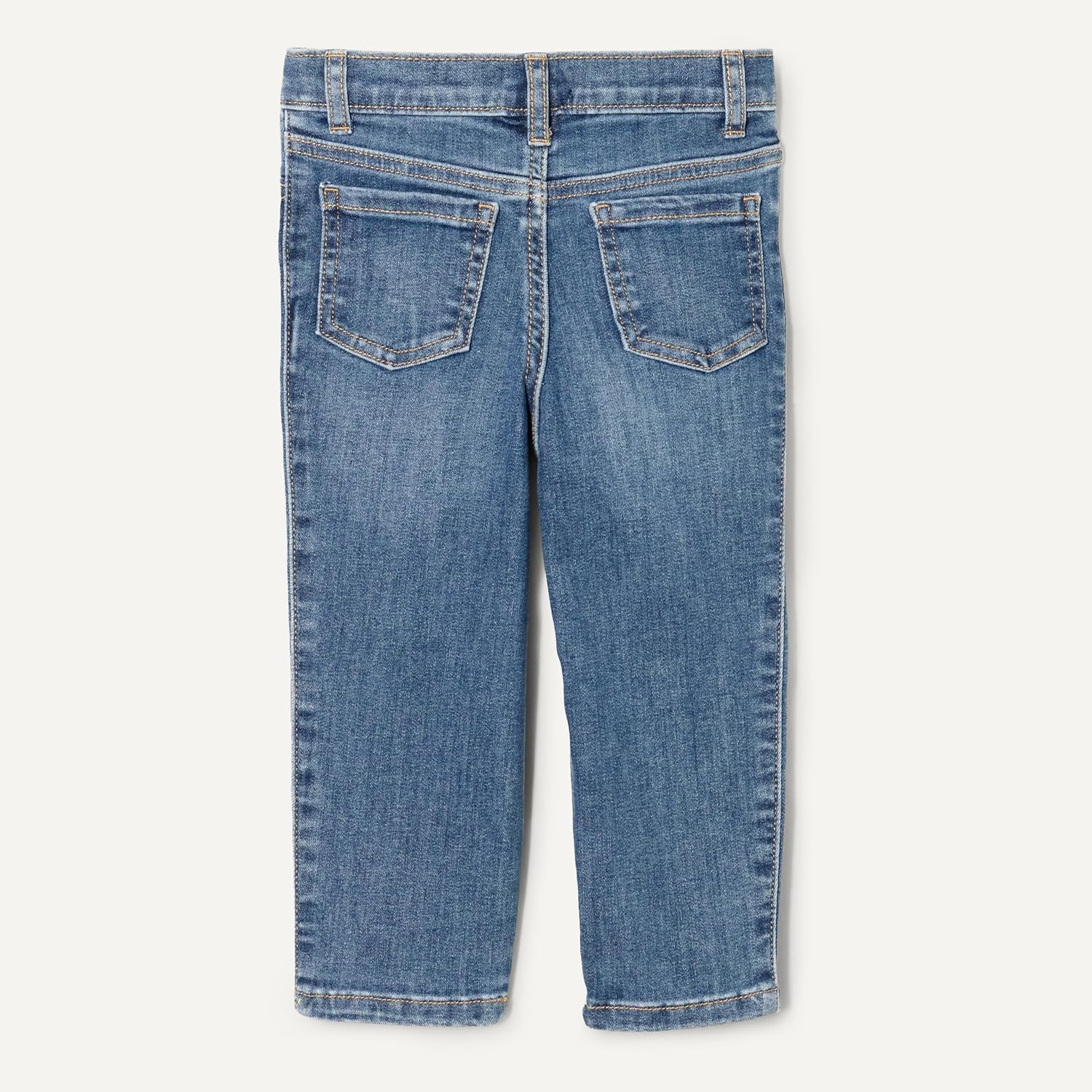 image:imageAmazon Essentials x Sofia Grainge Toddler and Baby Boys Regular Fit Straight Jeans with Elastic Waist Pull OnMedium Indigo Wash