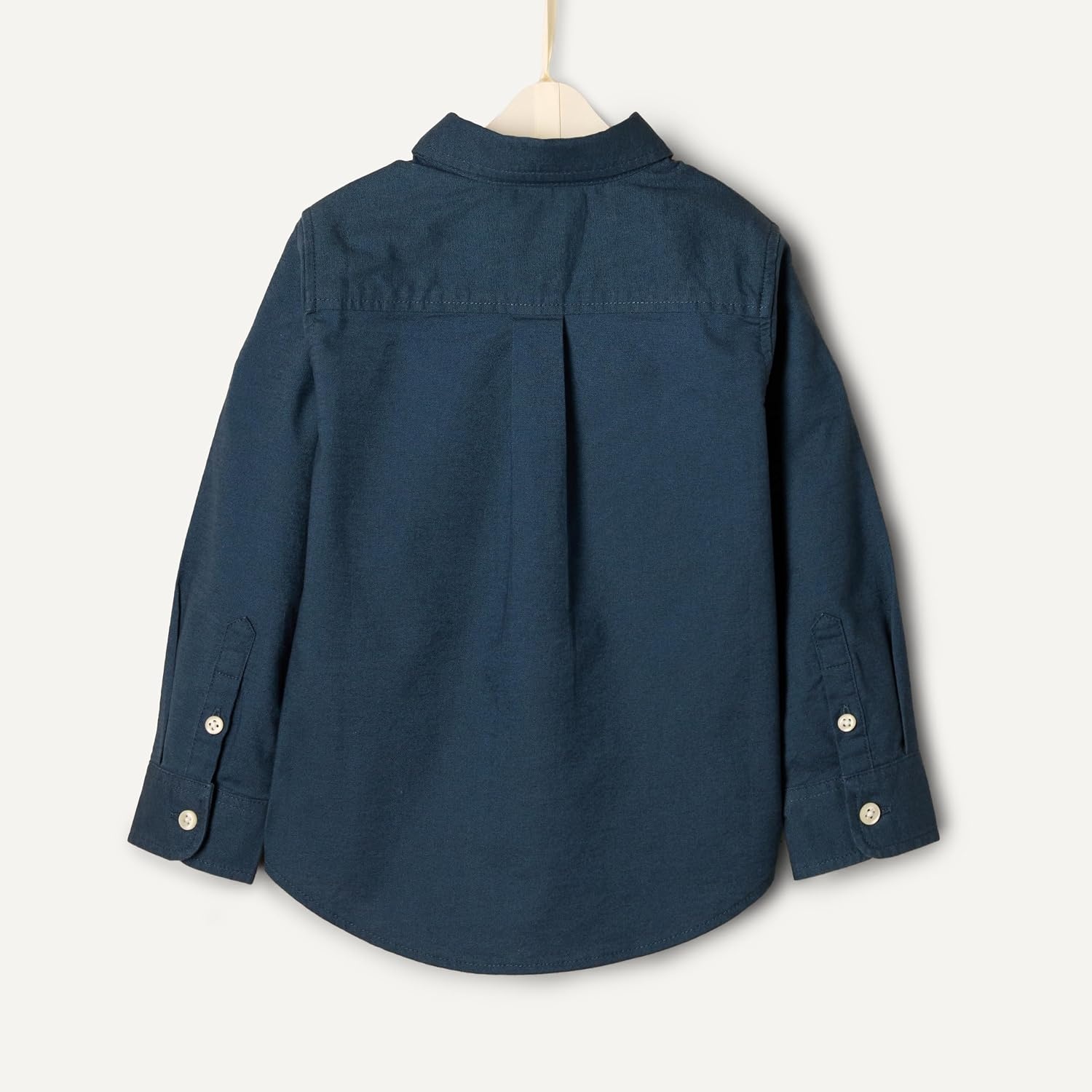 image:imageAmazon Essentials x Sofia Grainge Toddler and Baby Boys Stretch Oxford Band Collar Shirt with Patch PocketDark Navy