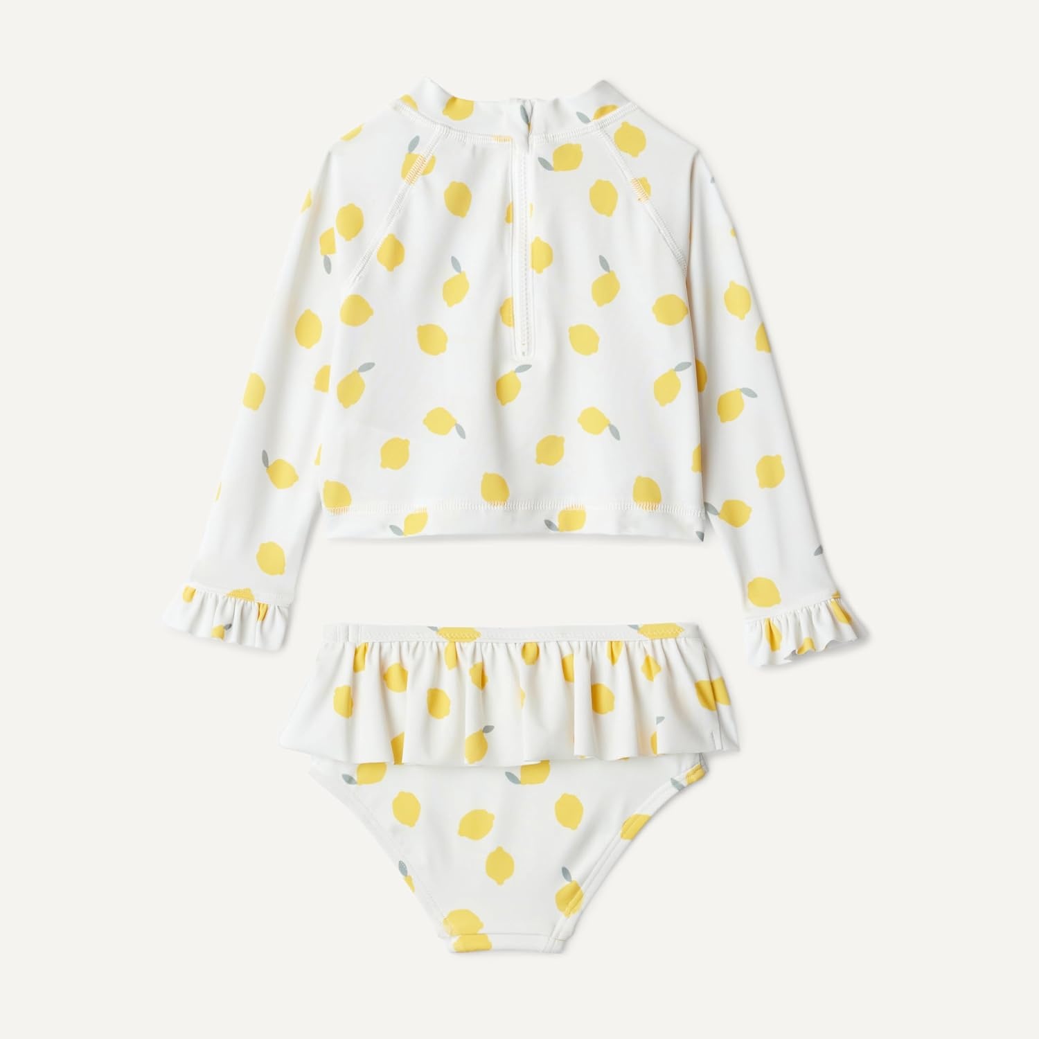 image:imageAmazon Essentials x Sofia Grainge Toddler and Baby Girls 2Piece Long Sleeve Rashguard Set with Ruffle Flounce DetailIvory Lemon