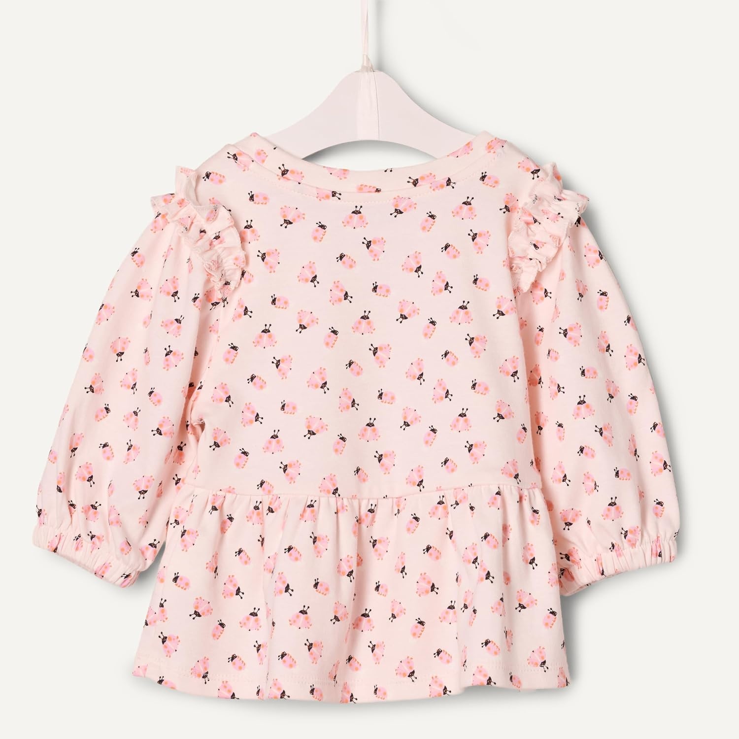 image:imageAmazon Essentials x Sofia Grainge Toddler and Baby Girls 34 Sleeve Knit TopPinkSmall Ladybugs