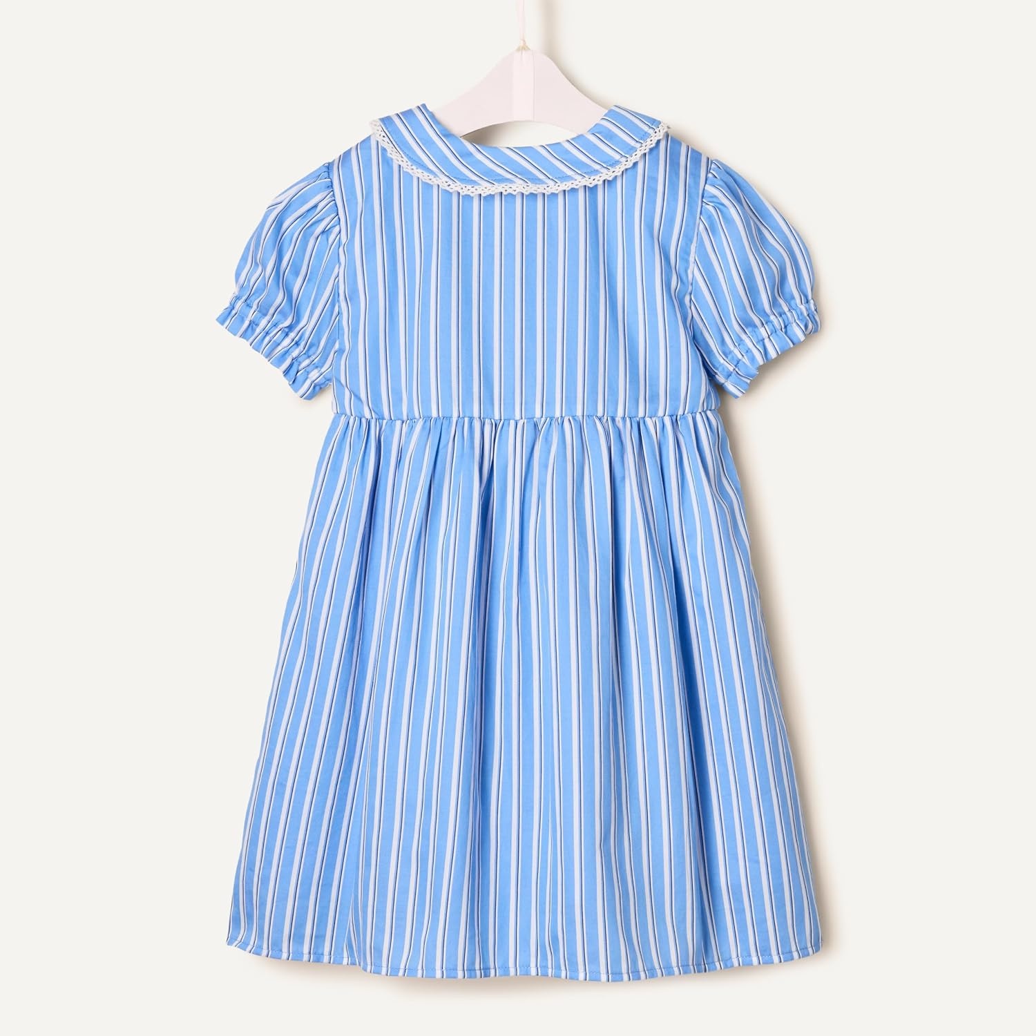 image:imageAmazon Essentials x Sofia Grainge Toddler and Baby Girls Cotton Sateen Dress with CollarBlue White Stripe