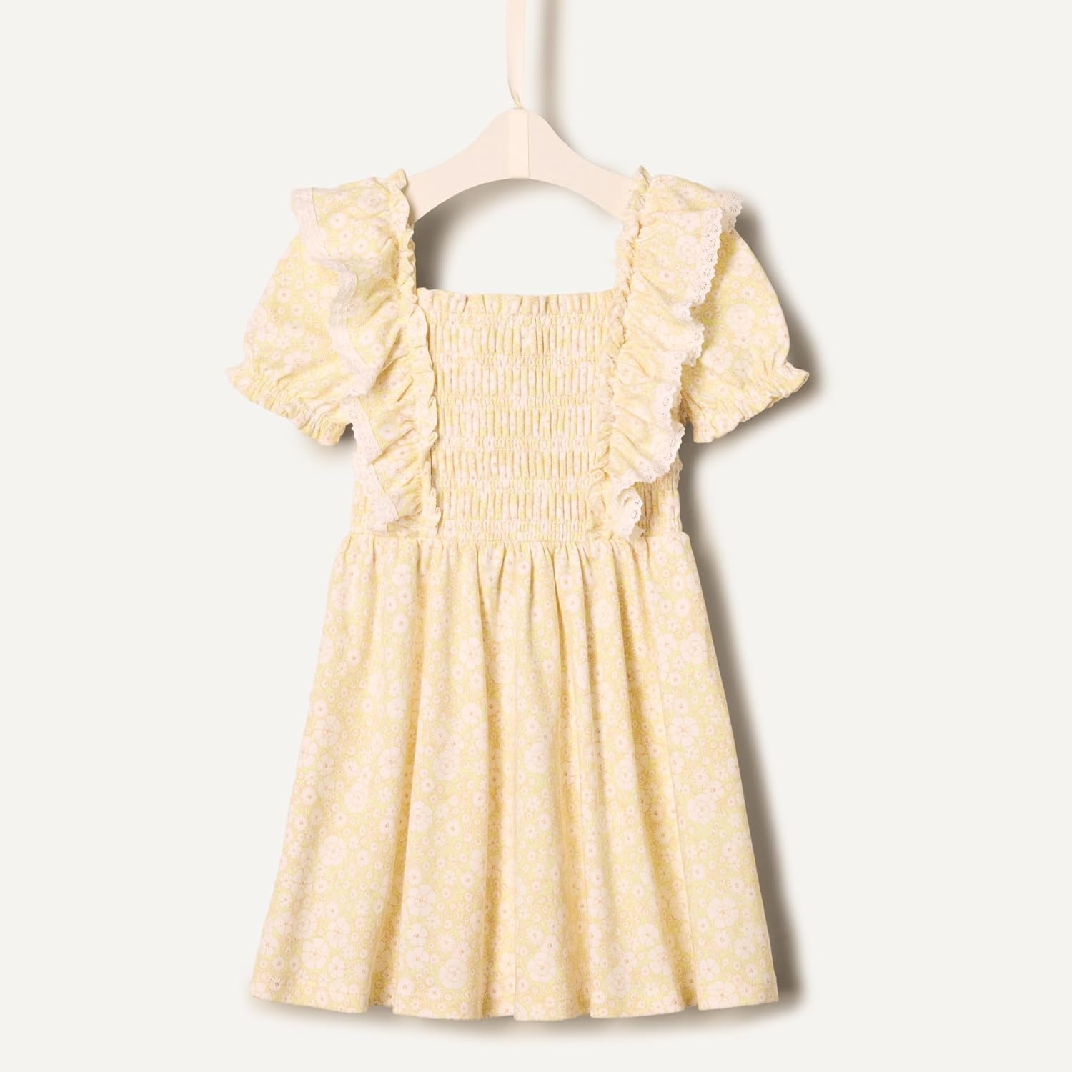 image:imageAmazon Essentials x Sofia Grainge Toddler and Baby Girls Embroidered Knit DressLight Yellow Delicate Floral
