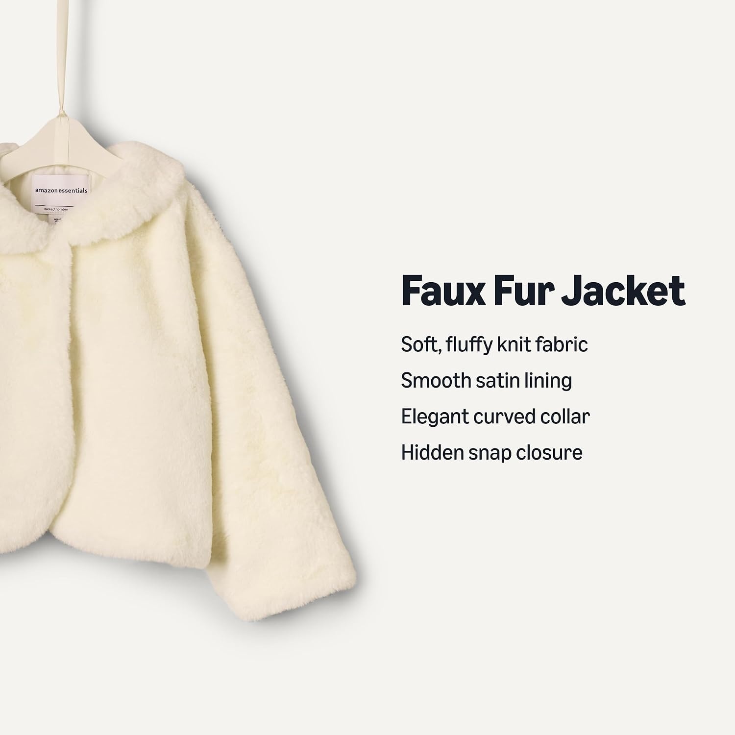 image:imageAmazon Essentials x Sofia Grainge Toddler and Baby Girls Faux Fur JacketIvory