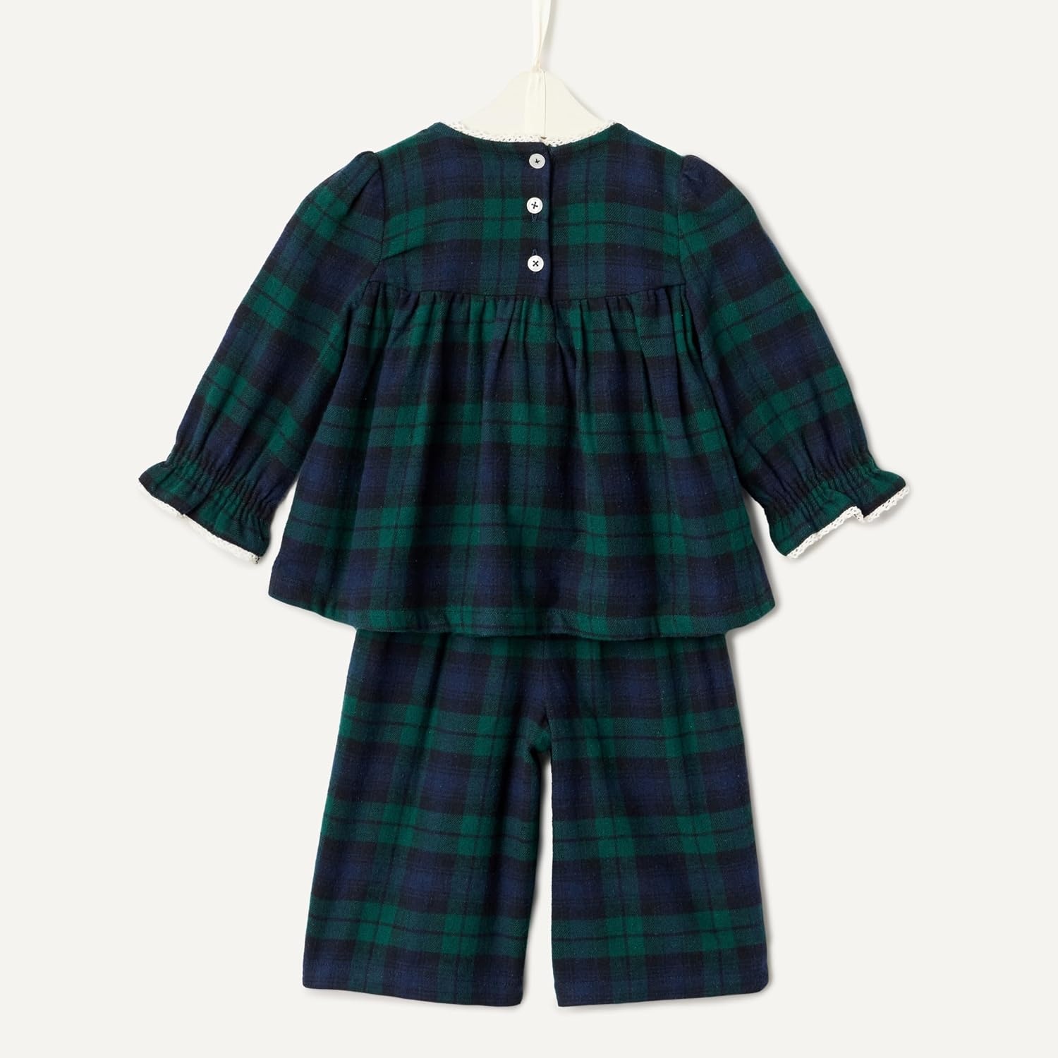 image:imageAmazon Essentials x Sofia Grainge Toddler and Baby Girls Long Sleeve Flannel SetDark Emerald Green Deep Blue Plaid