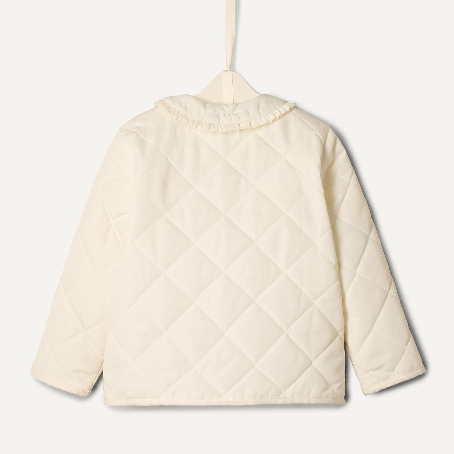 image:imageAmazon Essentials x Sofia Grainge Toddler and Baby Girls Midweight Quilted Field Jacket with RuffleIvory