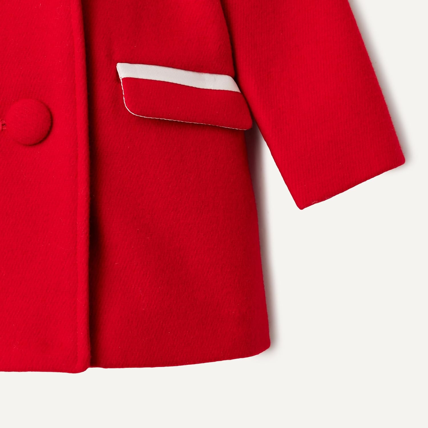 image:imageAmazon Essentials x Sofia Grainge Toddler and Baby Girls Wool Blend ALine Dress Coat with Curved CollarRed