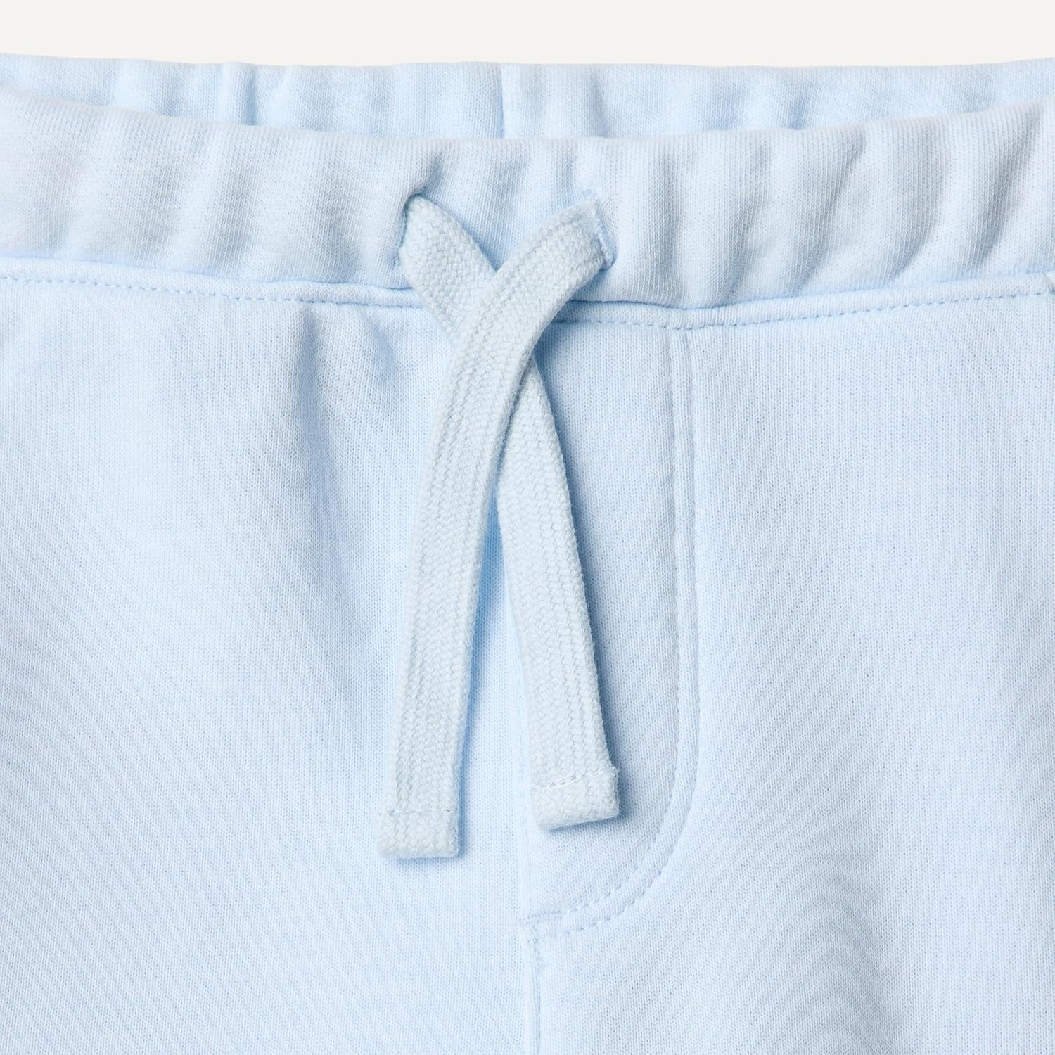 image:imageAmazon Essentials x Sofia Grainge Toddlers and Baby Boys PullOn Knit French Terry Shorts Pack of 2Light BlueStripe